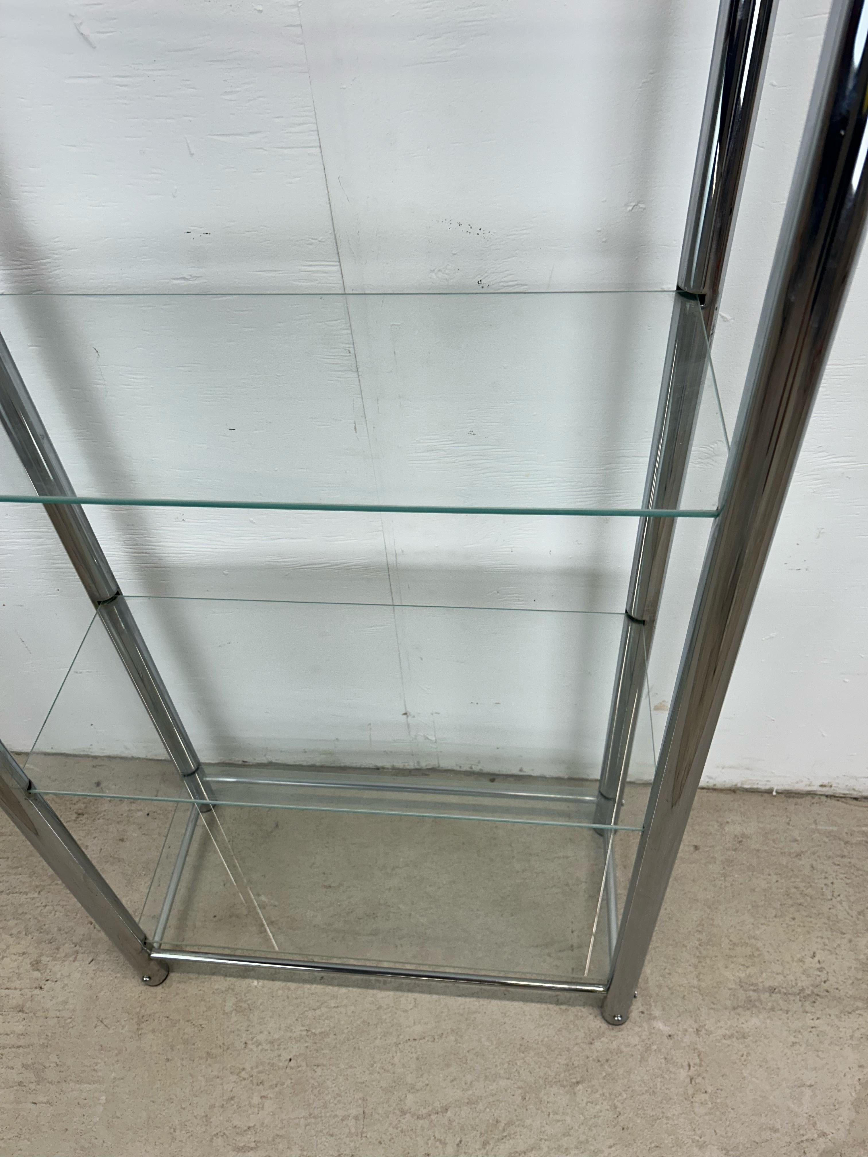 Postmodern Chrome and Glass Etagere 3
