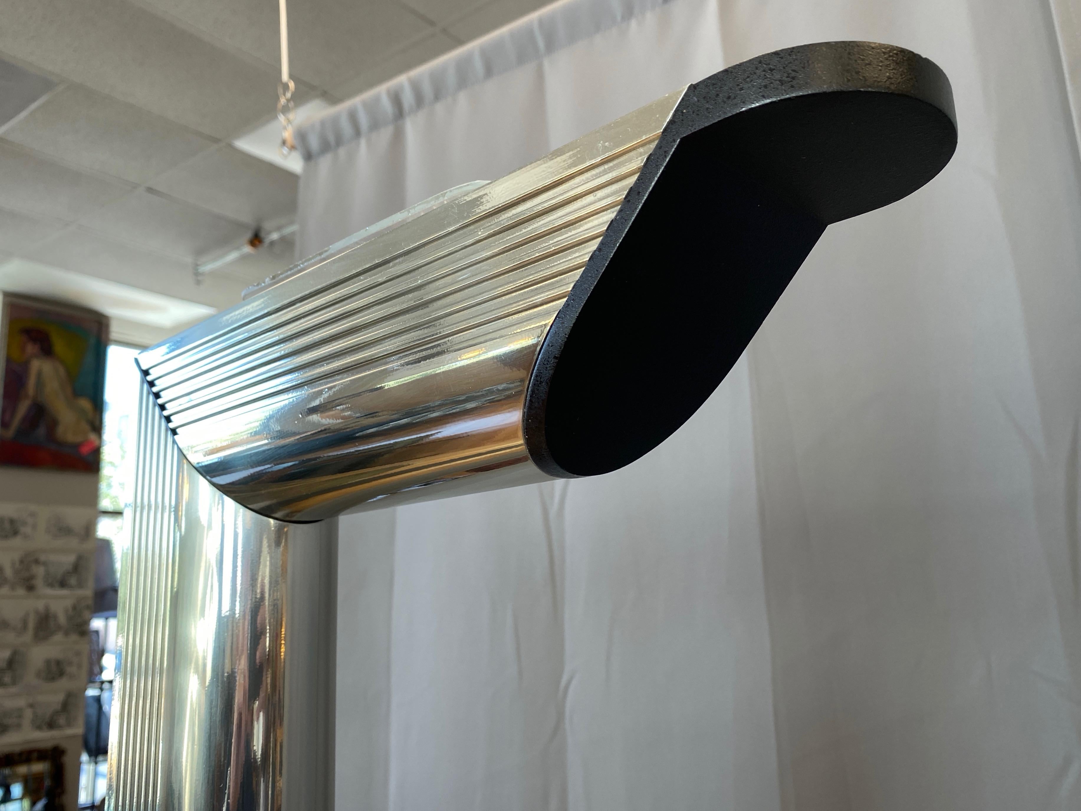 Postmodern Chrome and Marble Two-Light Torchiere Floor Lamp, 1980s 1