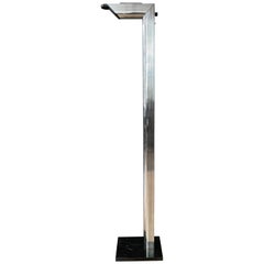 Vintage Postmodern Chrome and Marble Two-Light Torchiere Floor Lamp, 1980s