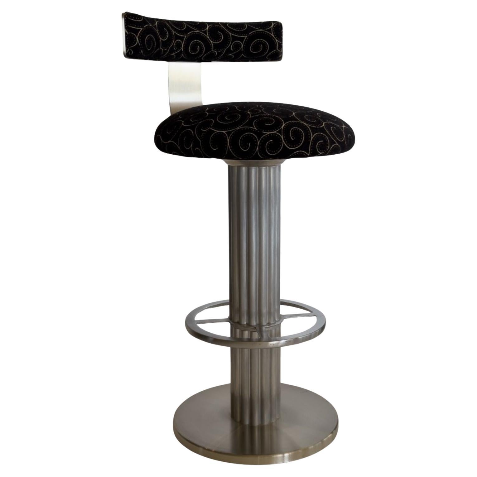 Postmodern chrome barstool by Design for Leisure, late 20th century  For Sale