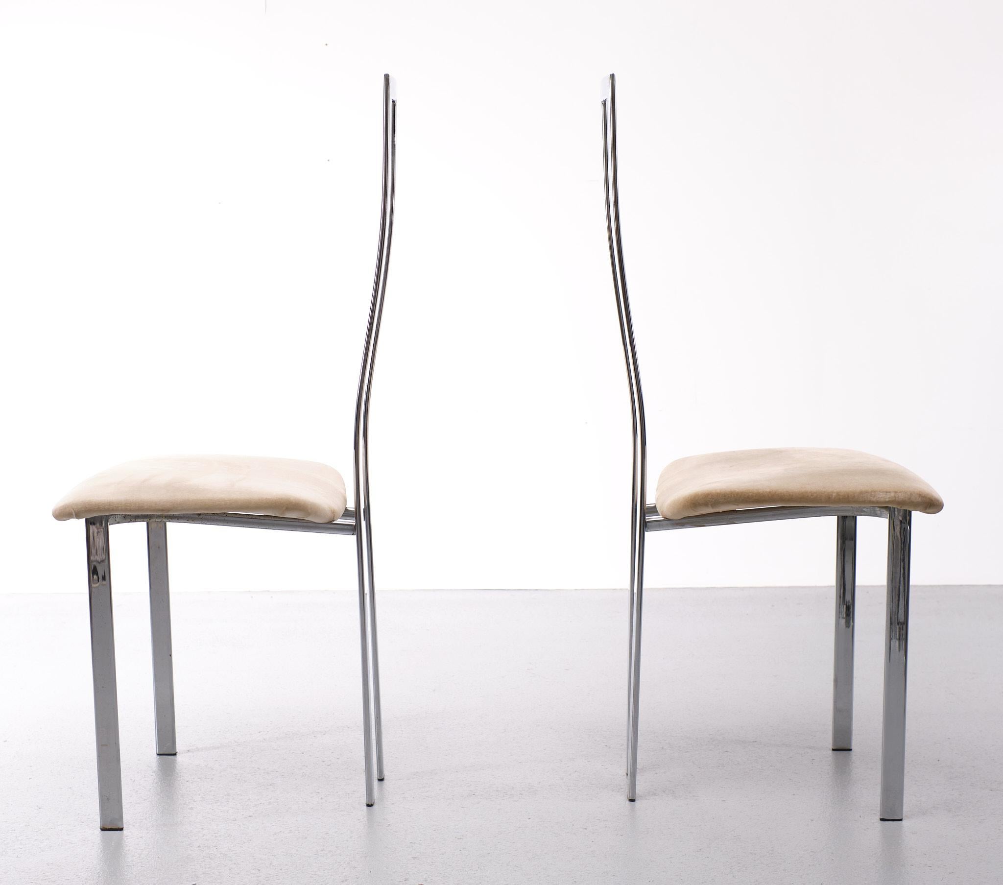 Postmodern Chrome Chairs Maurizio Cattelan, Italy, 1980s For Sale 1