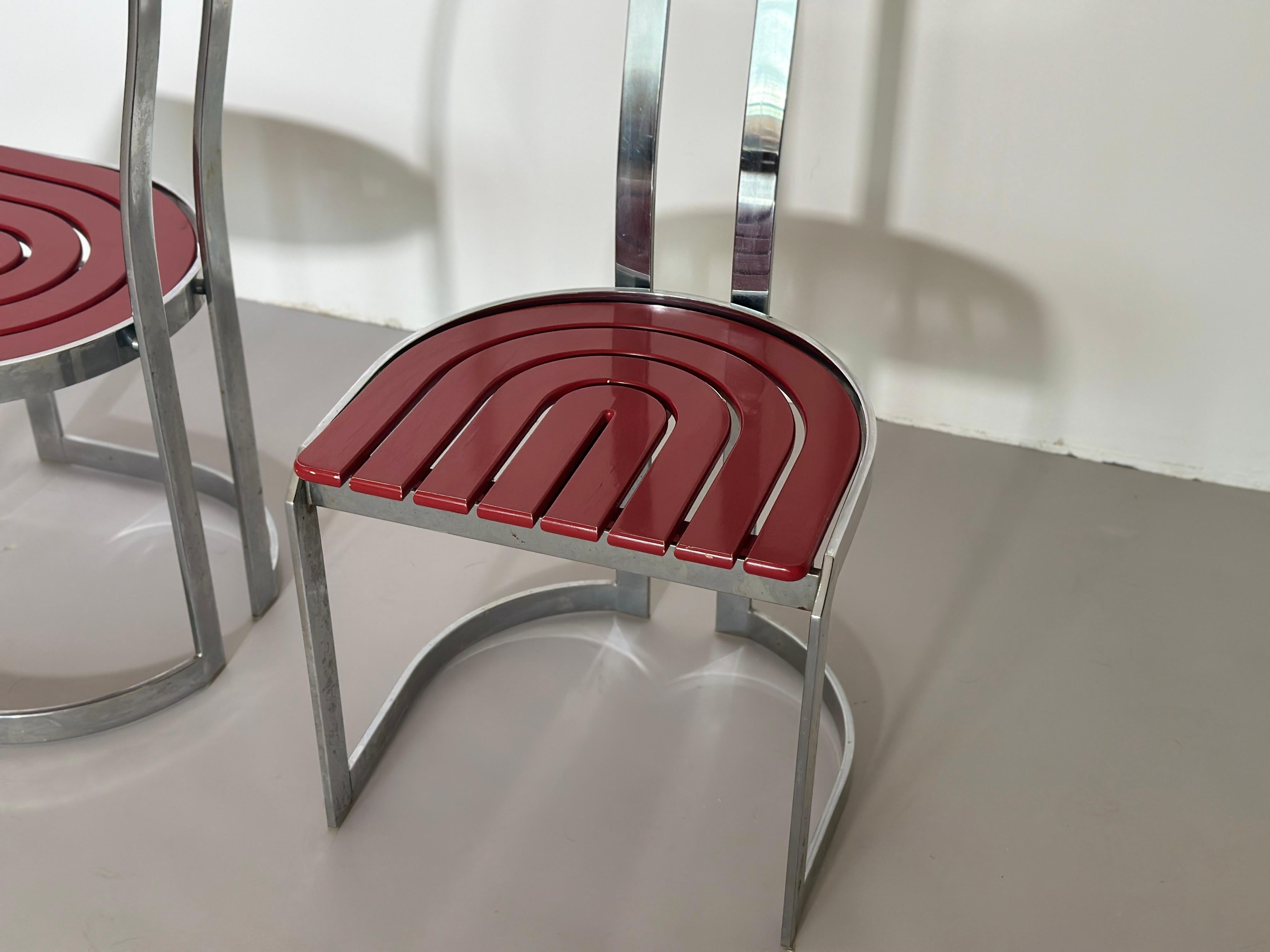 Postmodern Chrome Dining Chairs, 1980s In Good Condition For Sale In Čelinac, BA