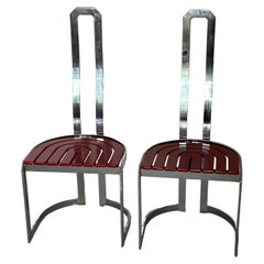 Postmodern Chrome Dining Chairs, 1980s