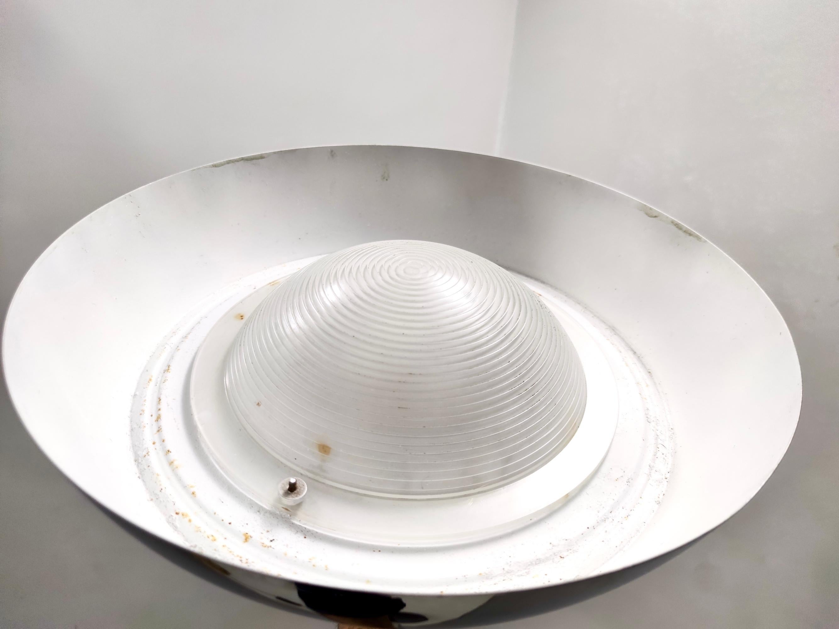 Moderne verchromte Metall-Stehlampe aus Metall im Stil von Franco Albini, Italien (Glas) im Angebot