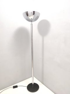 Postmodern Chrome-Plated Metal Floor Lamp in the style of Franco Albini Italy