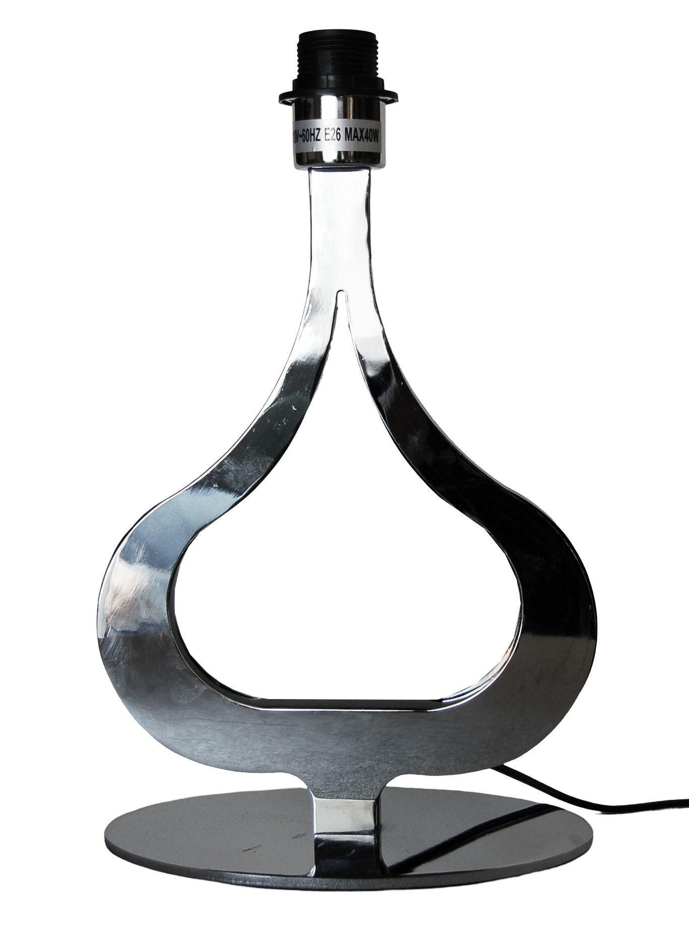 Postmodern Chrome Tear Drop Shaped Table Lamp For Sale 3