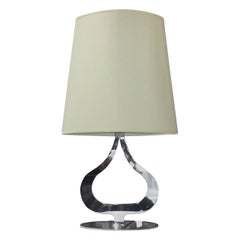 Postmodern Chrome Tear Drop Shaped Table Lamp