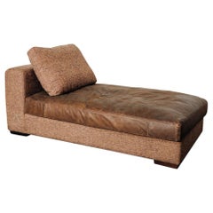 Postmodern Chunky Patchwork Leather Chaise