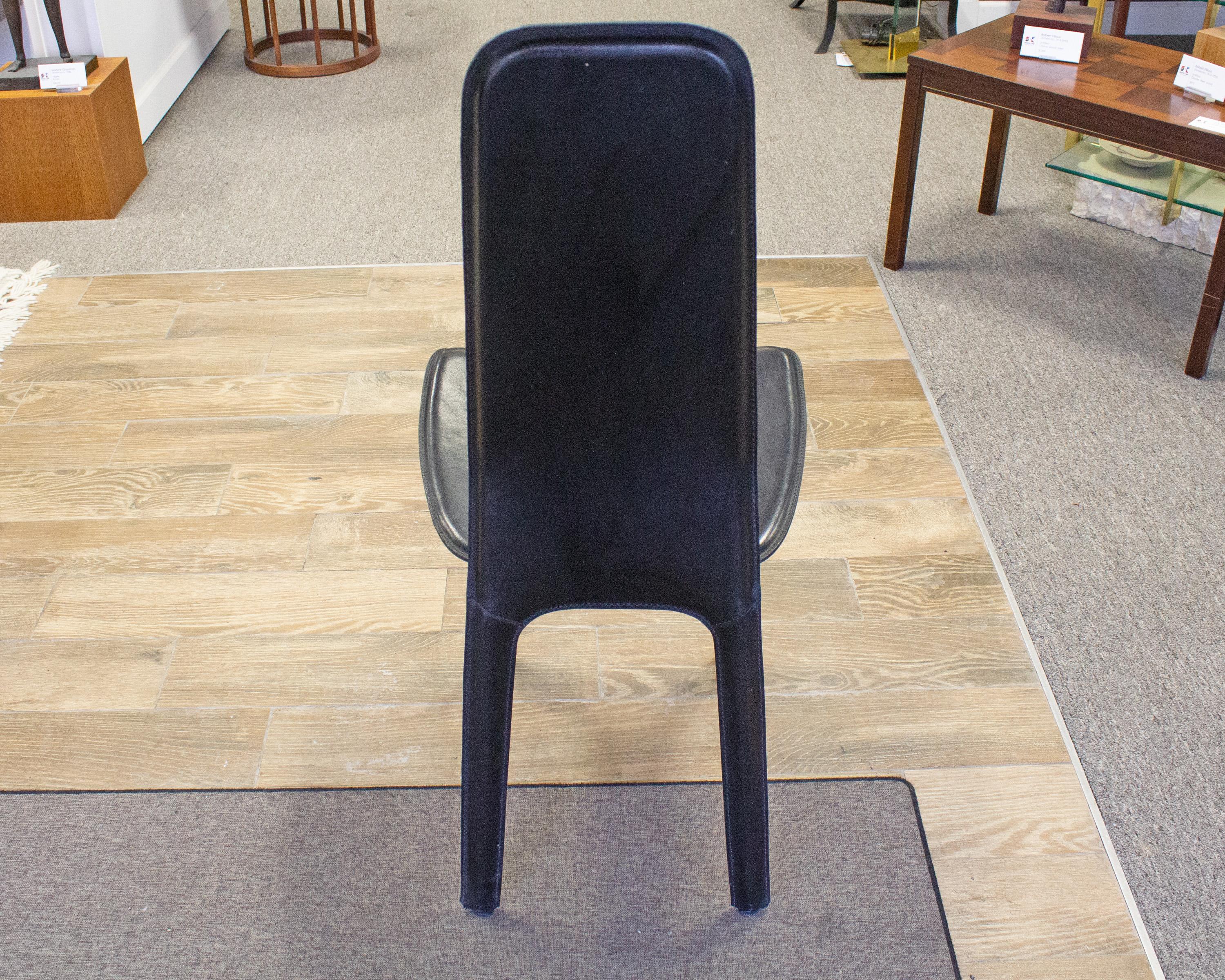 Post-Modern Postmodern Cidue Elementi d'Arredo Italian Black Leather Chairs
