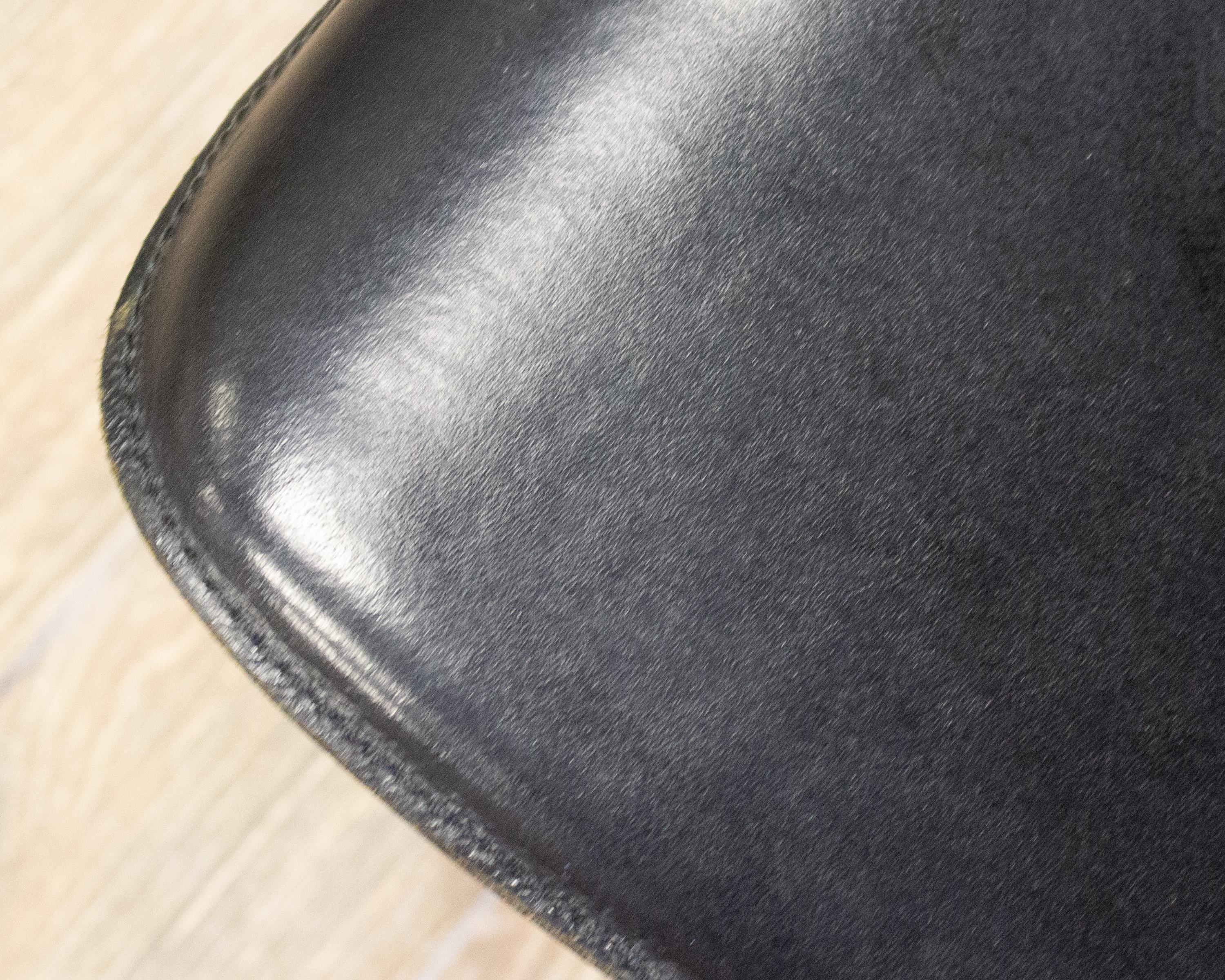 Postmodern Cidue Elementi d'Arredo Italian Black Leather Chairs 1