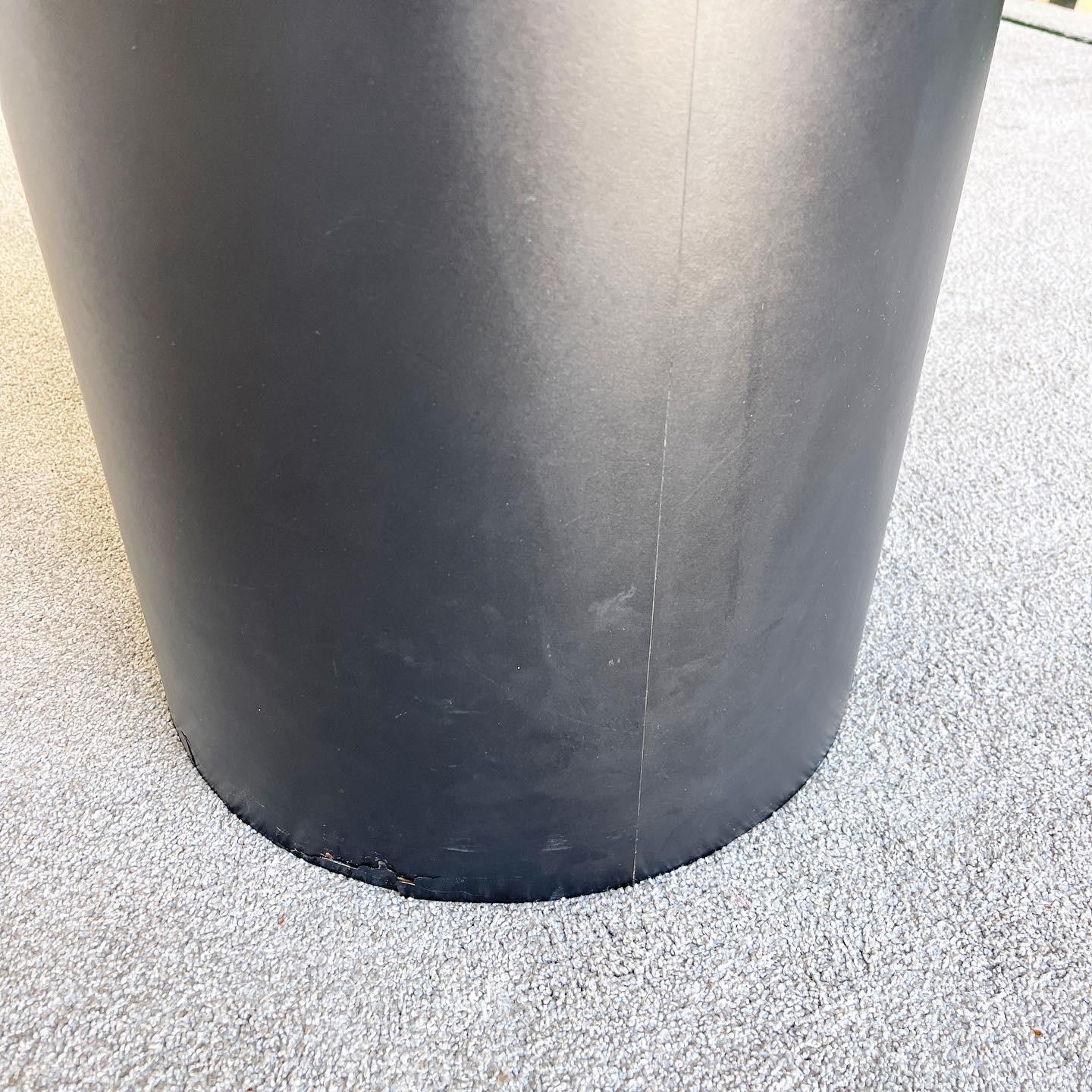 American Postmodern Circular Black & White Laminate Dining Table