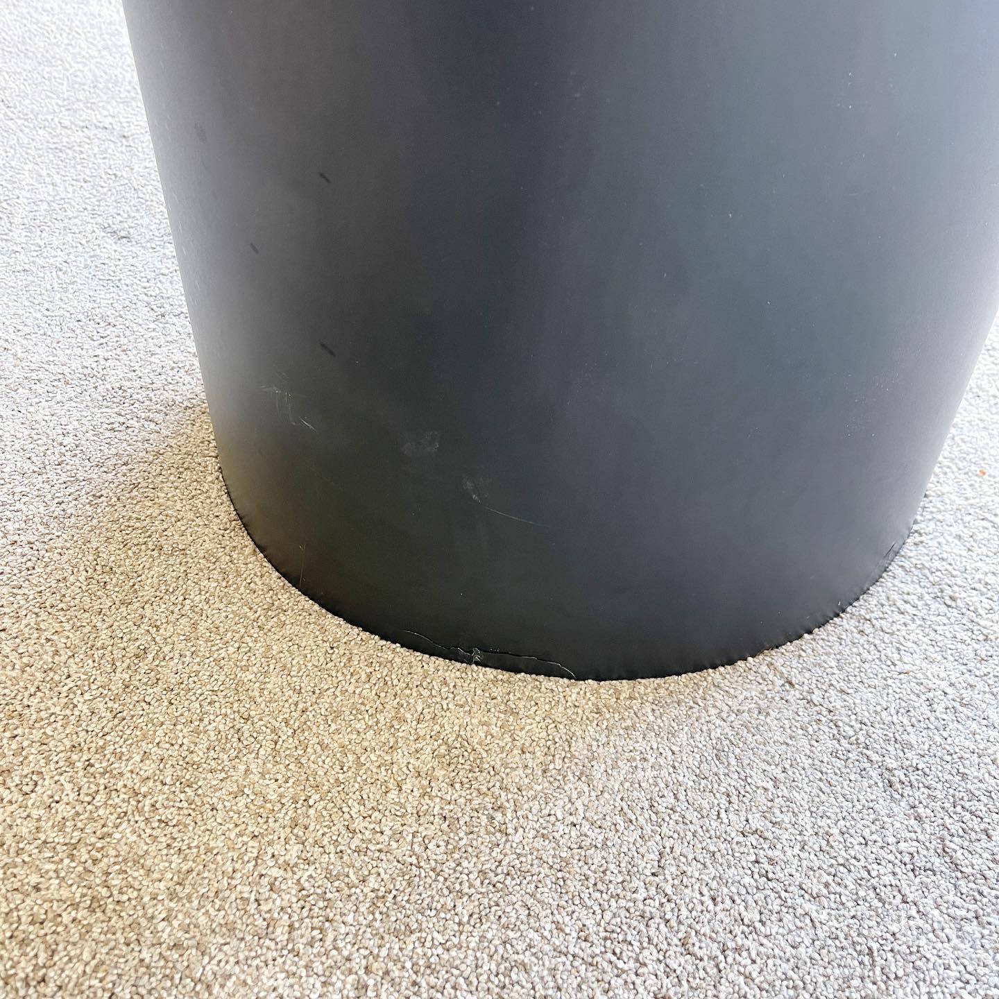 Late 20th Century Postmodern Circular Black & White Laminate Dining Table