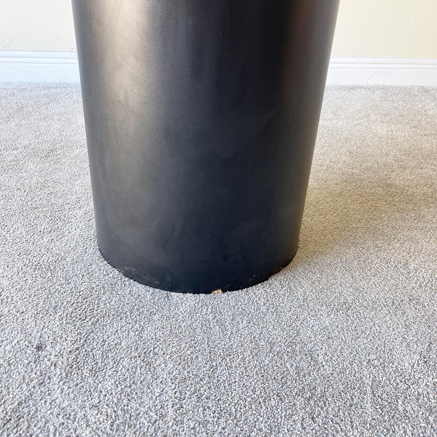 Wood Postmodern Circular Black & White Laminate Dining Table