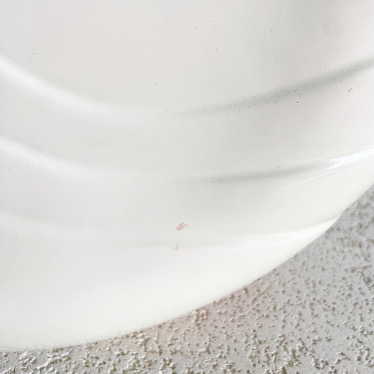 Ceramic Postmodern Circular Cream Vase by Haeger For Sale