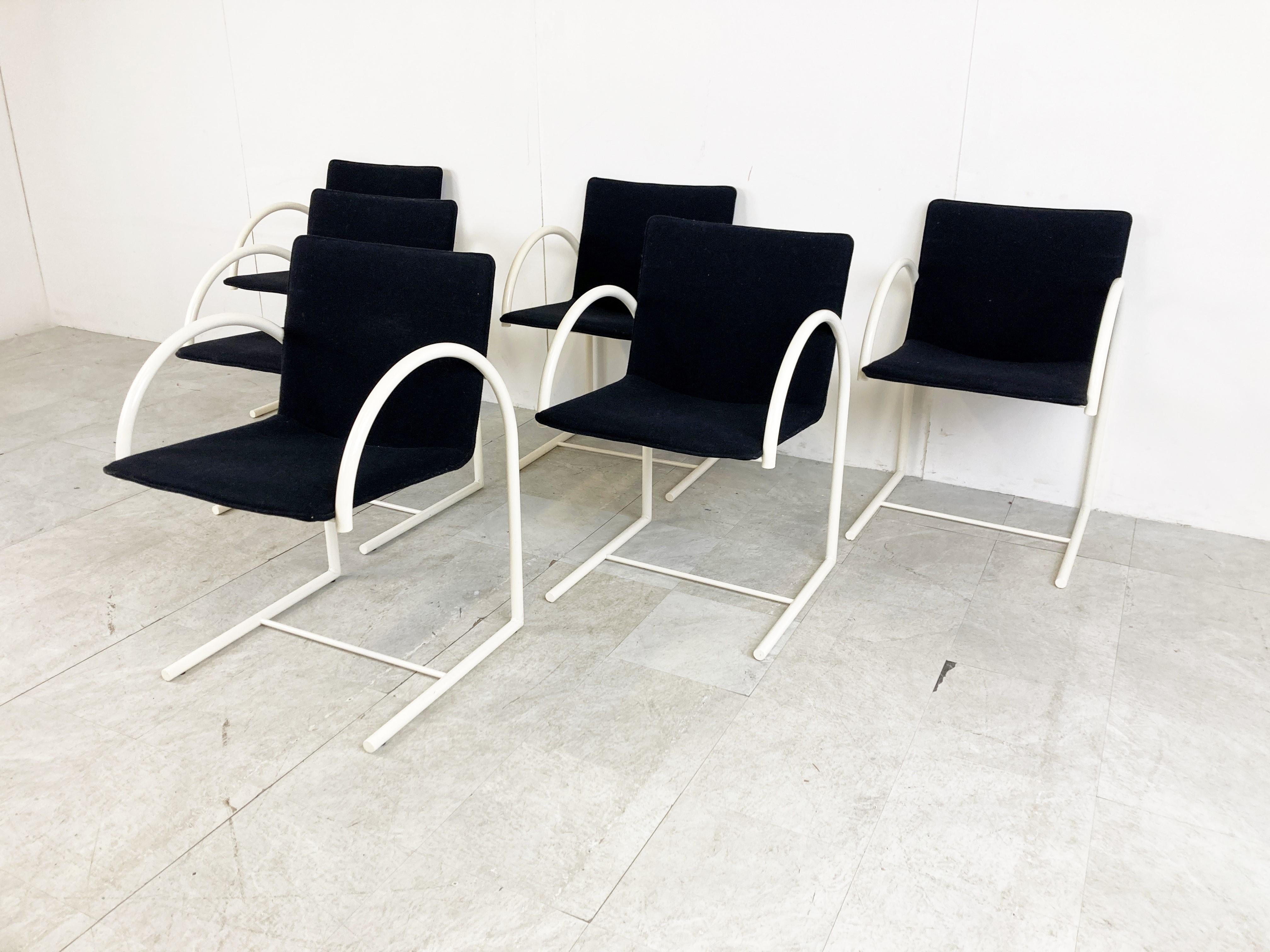 Fin du 20e siècle Chaises de salle à manger Cirkel postmodernes de Metaform, années 1980, lot de 6 en vente
