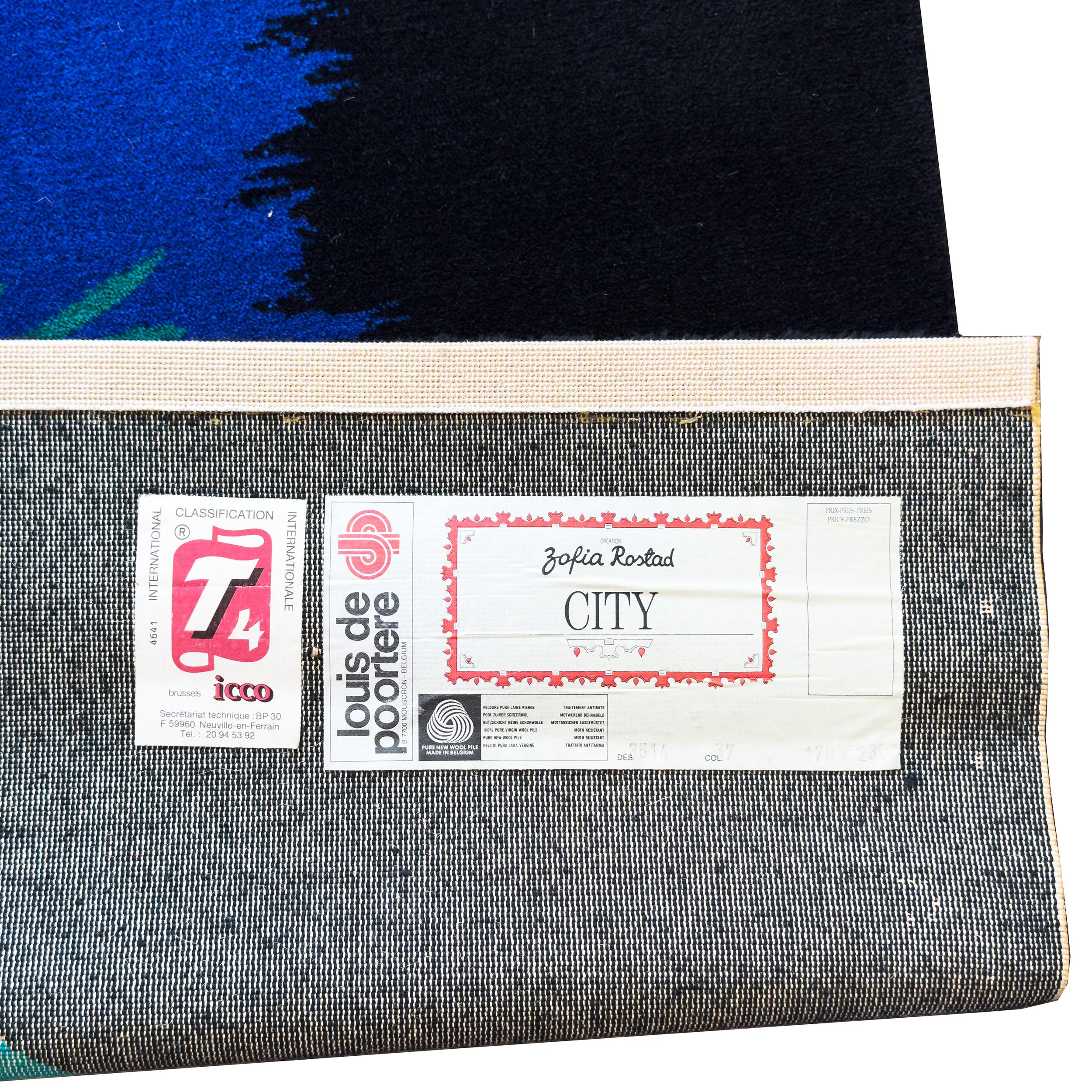 Postmodern “City” Rug by Zofia Rostad for Louis de Poortere en vente 4