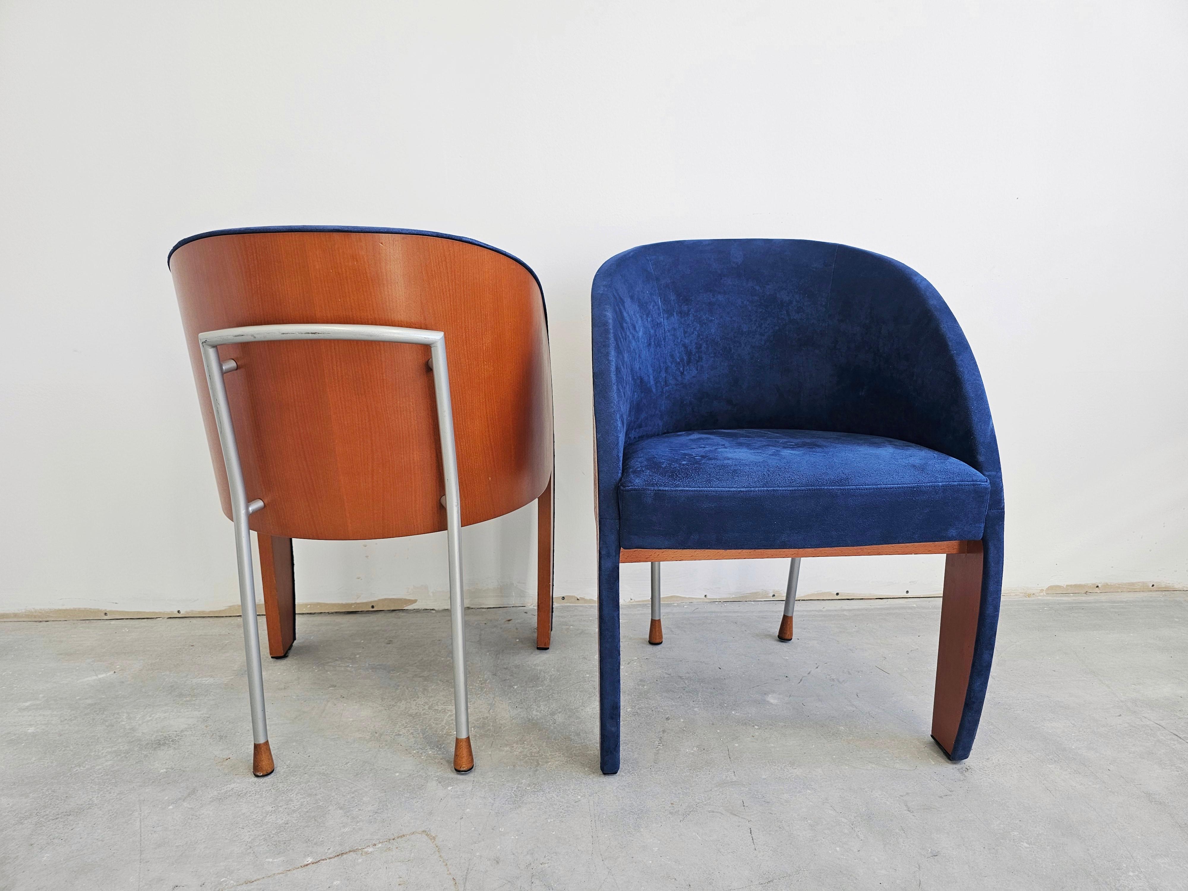 Postmodern Club or Side Chairs by Ligne Roset, France 1980s For Sale 3