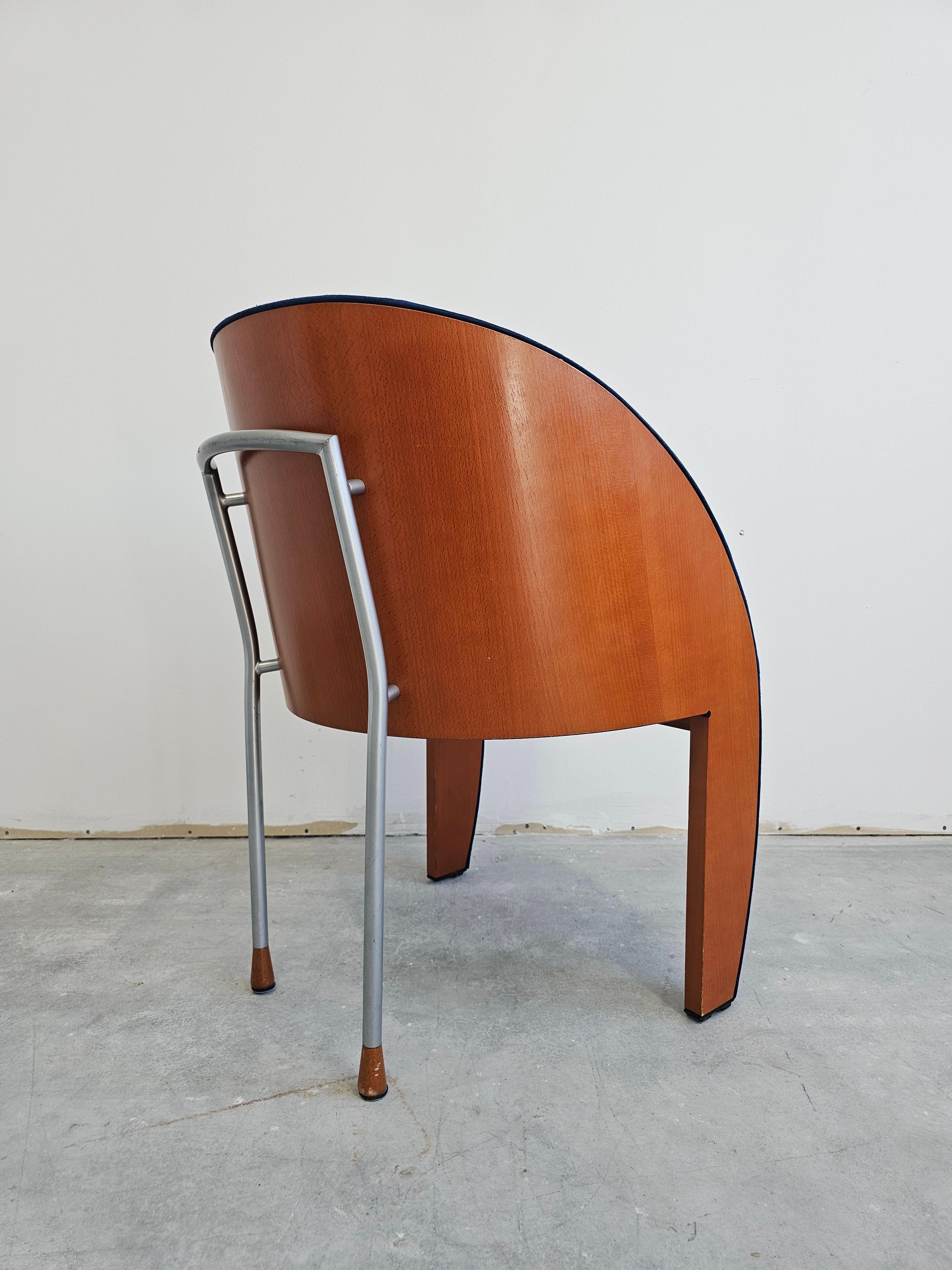 Aluminum Postmodern Club or Side Chairs by Ligne Roset, France 1980s For Sale