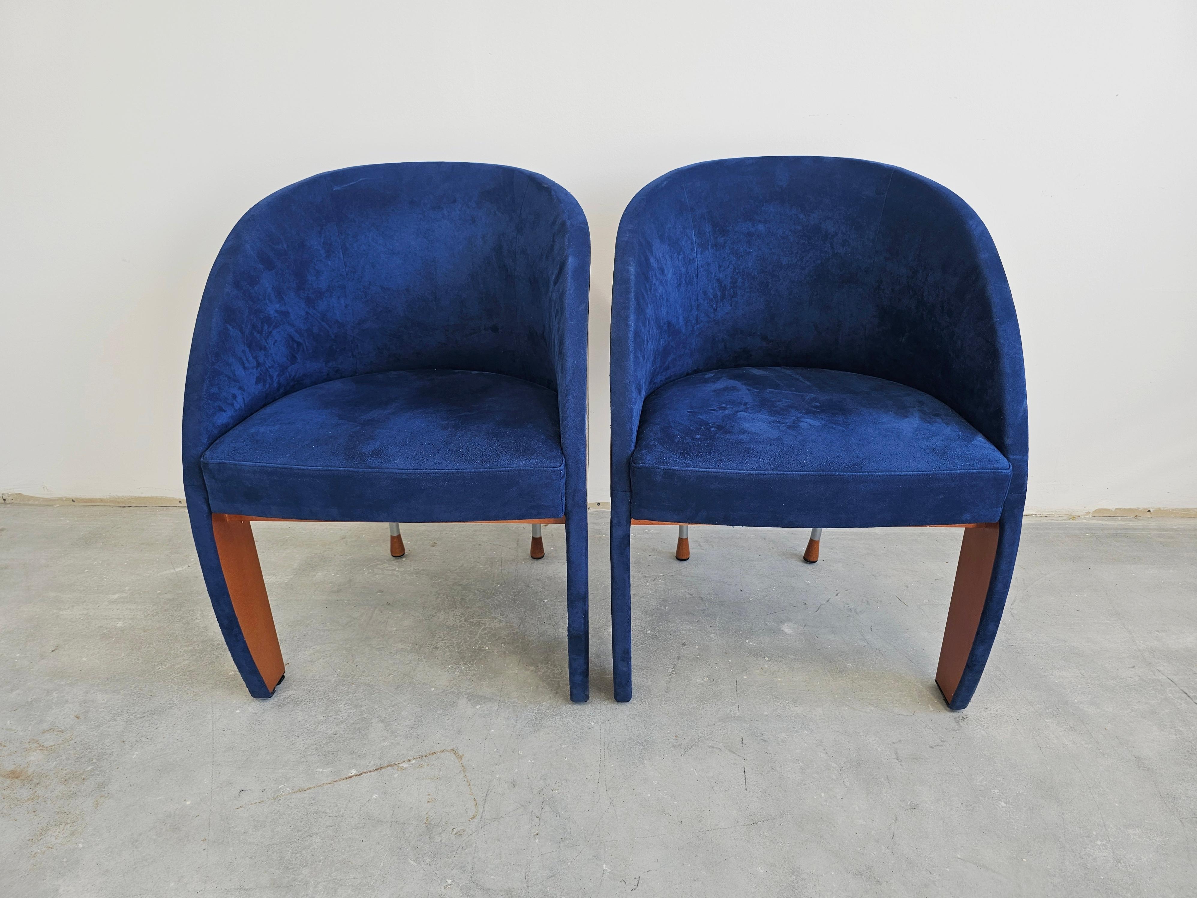 Postmodern Club or Side Chairs by Ligne Roset, France 1980s For Sale 1