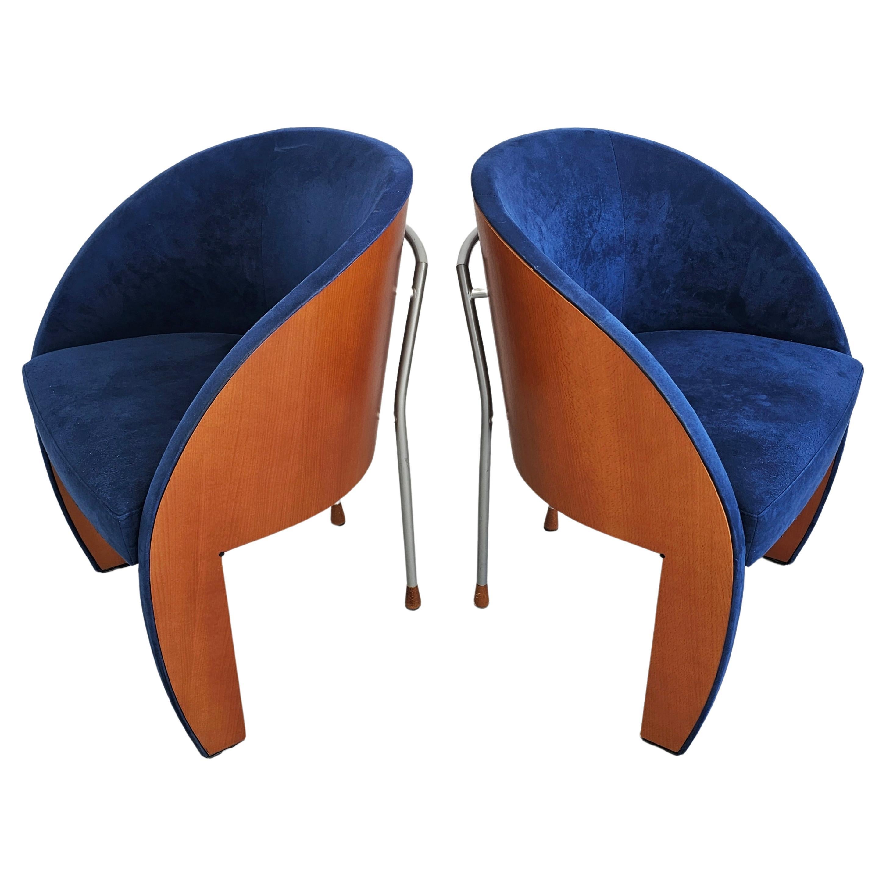 Postmodern Club or Side Chairs by Ligne Roset, France 1980s