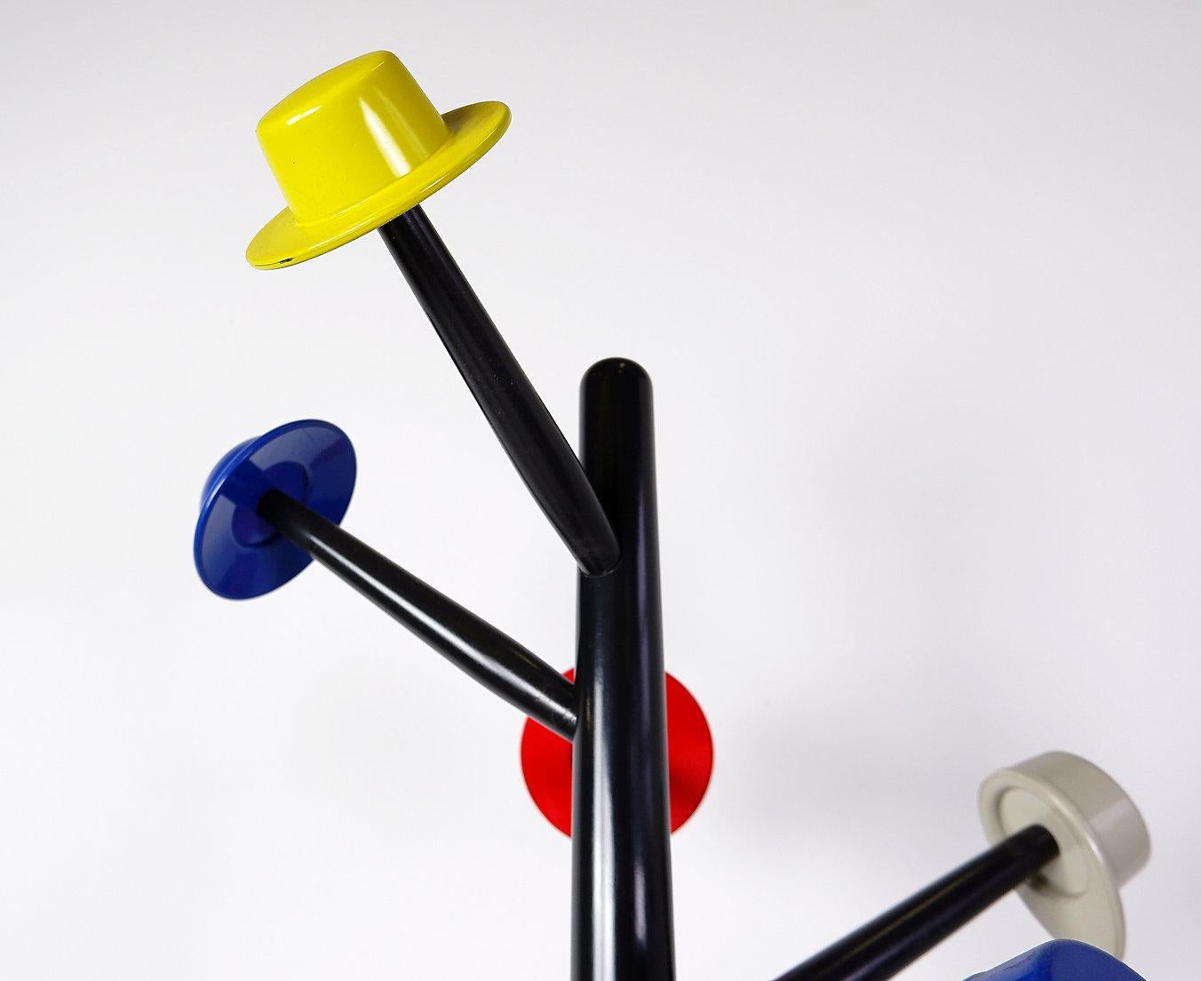 Post-Modern Postmodern coat stand 'Albero dei Cappelli' by Ugo Nespolo for Origlia, 1978 For Sale