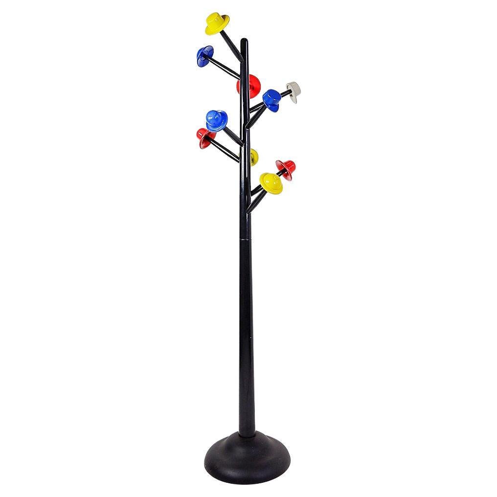 Postmodern coat stand 'Albero dei Cappelli' by Ugo Nespolo for Origlia, 1978