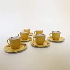 Postmodern Coffee Cup Set "Peppers" by Hilton McConnico and Limoges, 1980s.