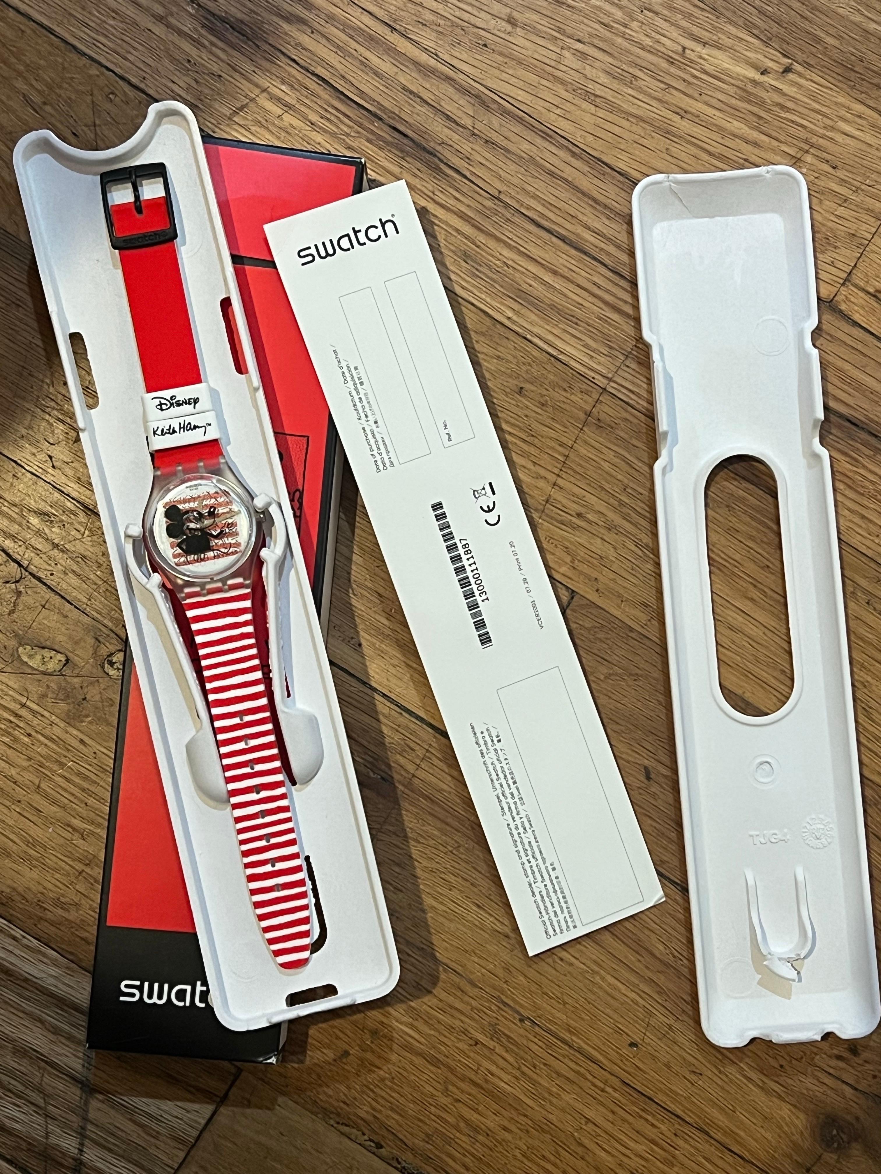 Postmoderne Postmodern Collectible Swatch Watch Keith Haring & Disney Collaboration NIB en vente