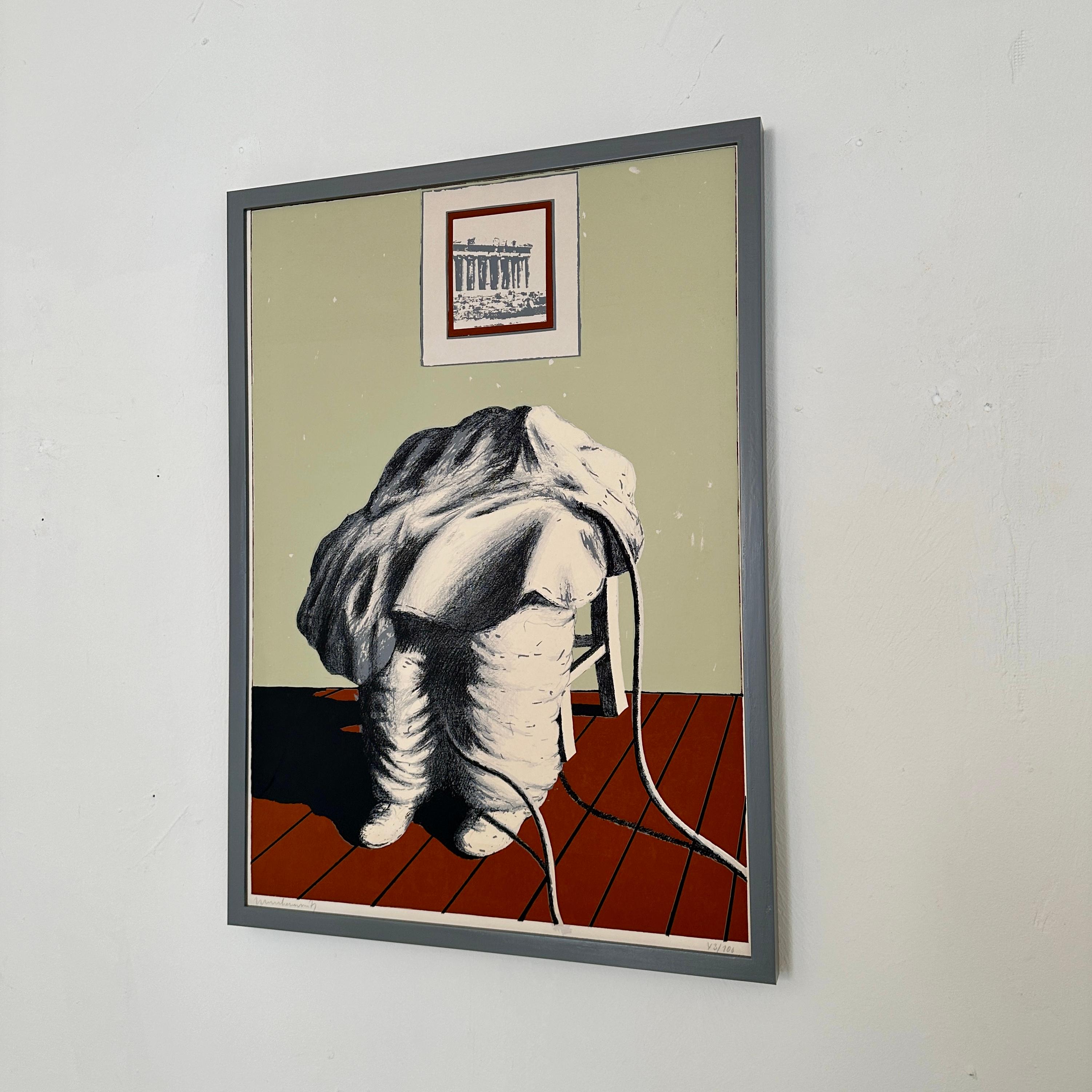 Postmoderne Farbkomposition, Lithographie, gerahmt, um 1981 (Deutsch) im Angebot