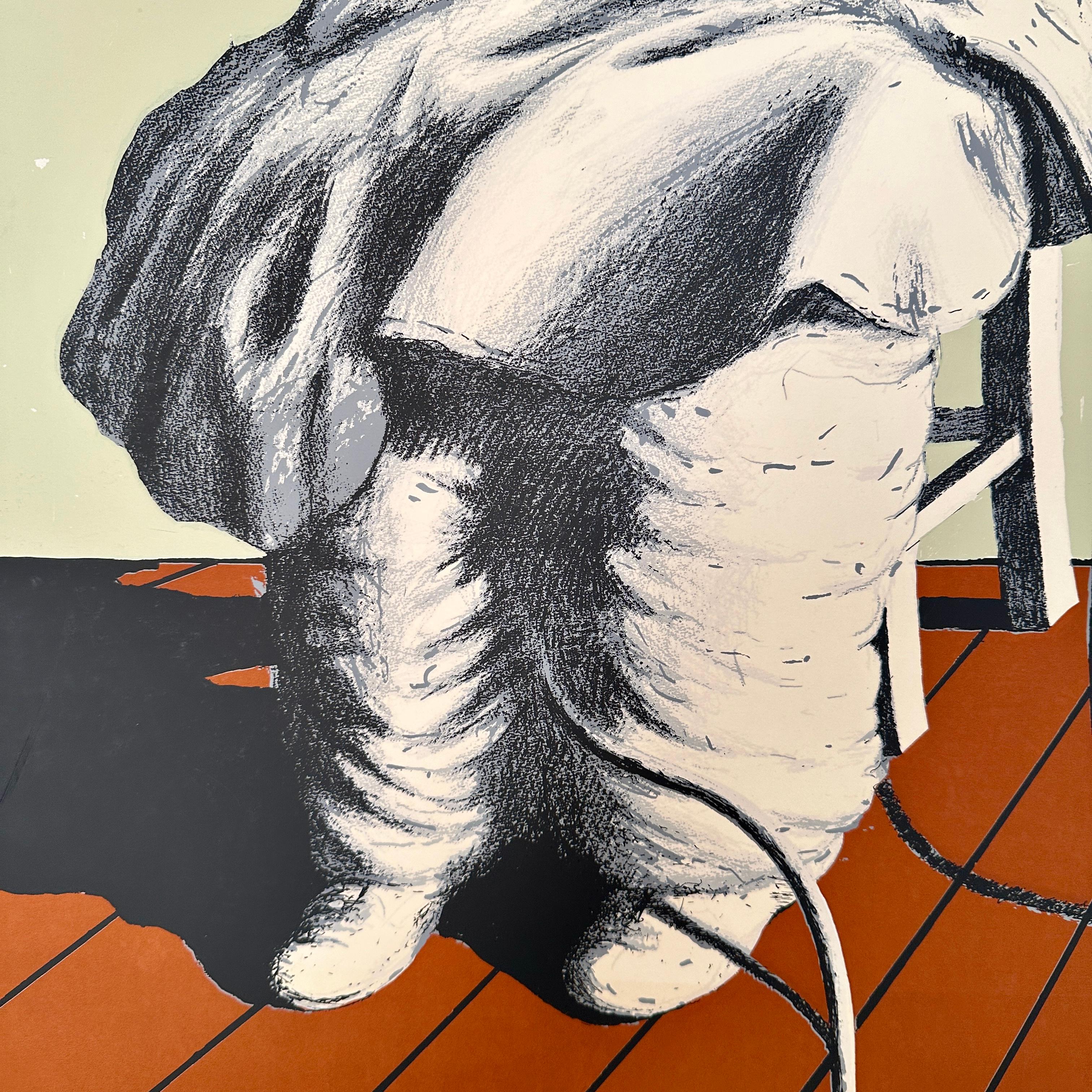 Postmoderne Farbkomposition, Lithographie, gerahmt, um 1981 im Angebot 1