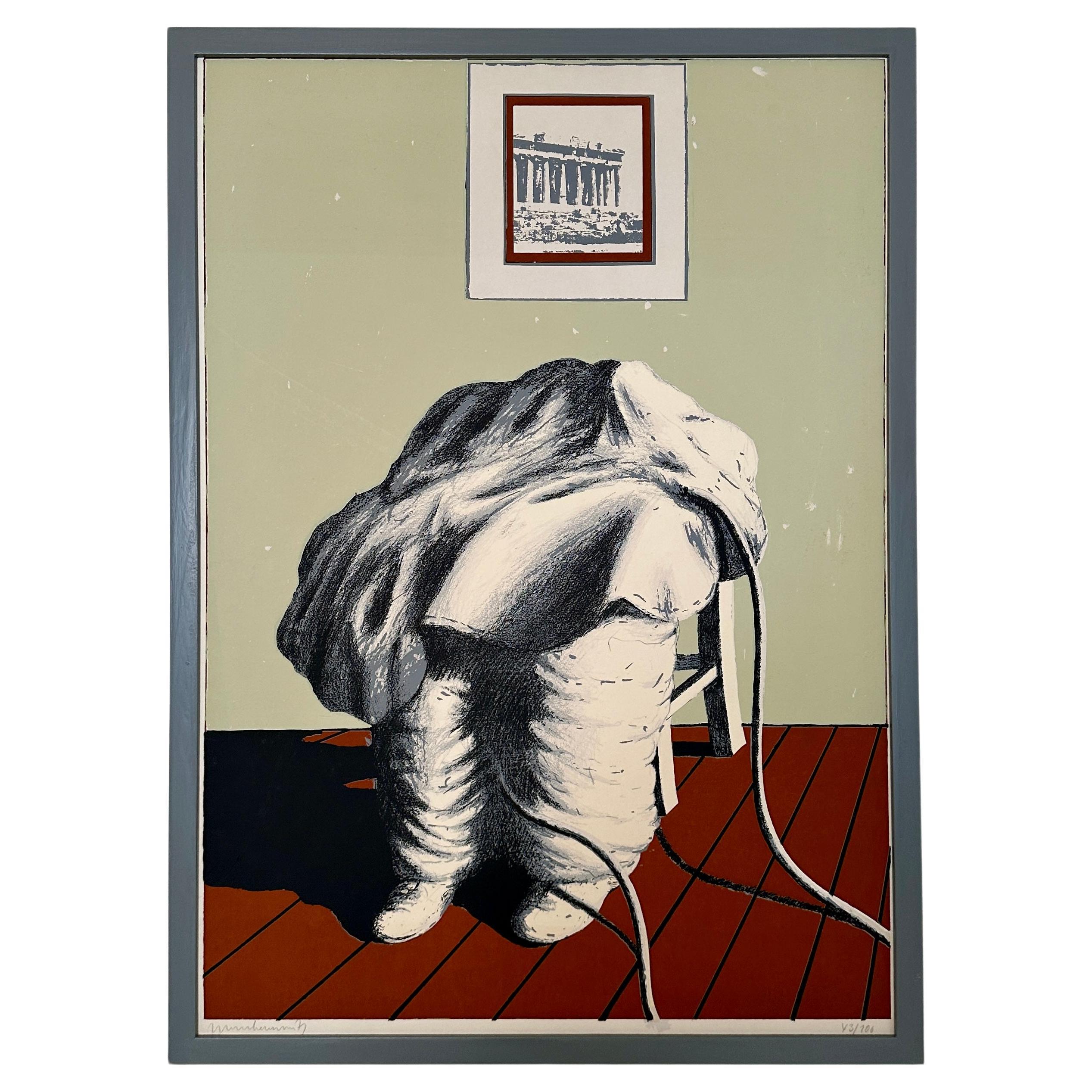 Composizione a colori postmoderna, litografia, incorniciata, 1981 circa