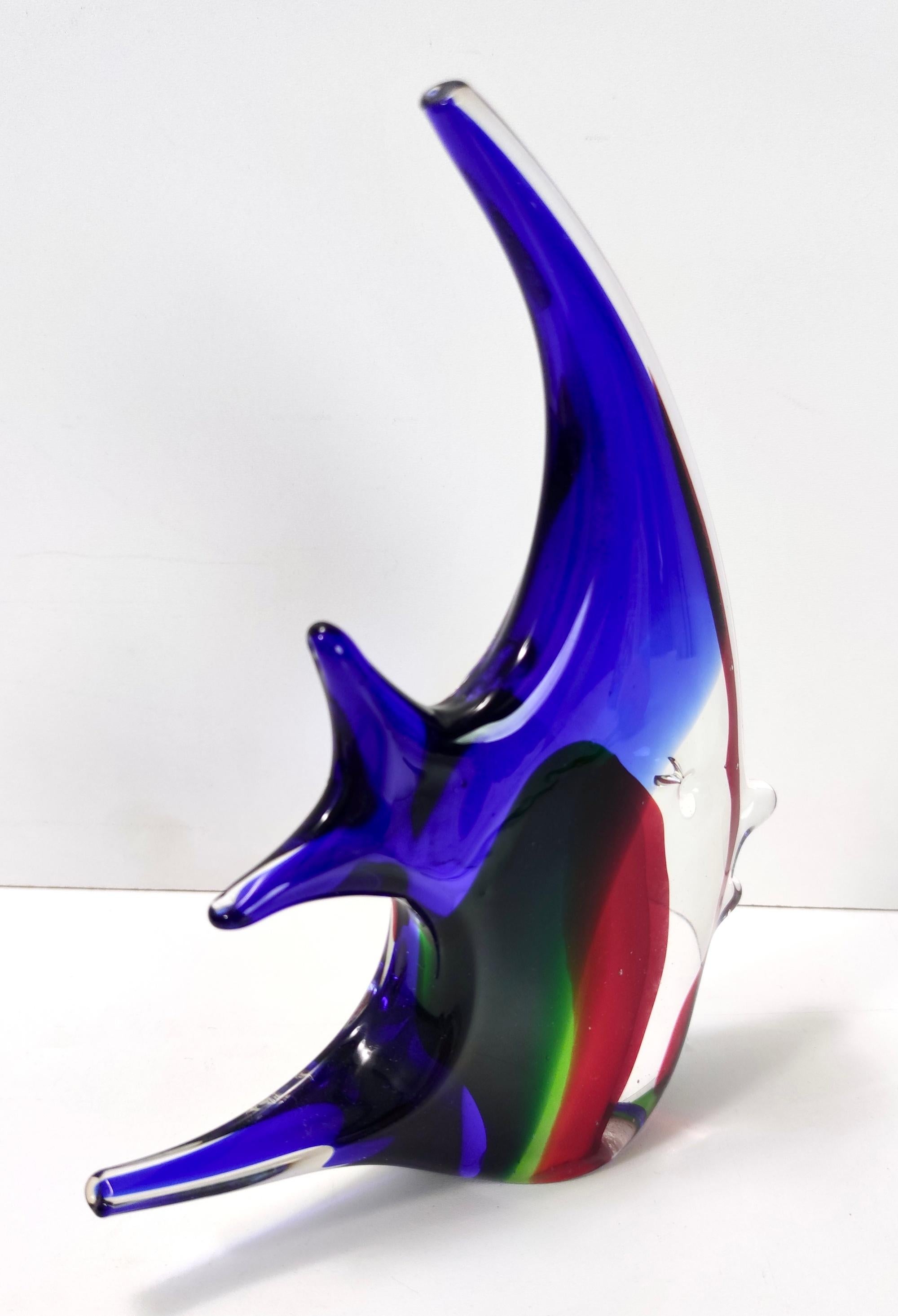 Italian Postmodern Colored Murano Glass Fish Decorative Figure by La Murrina, Italy For Sale