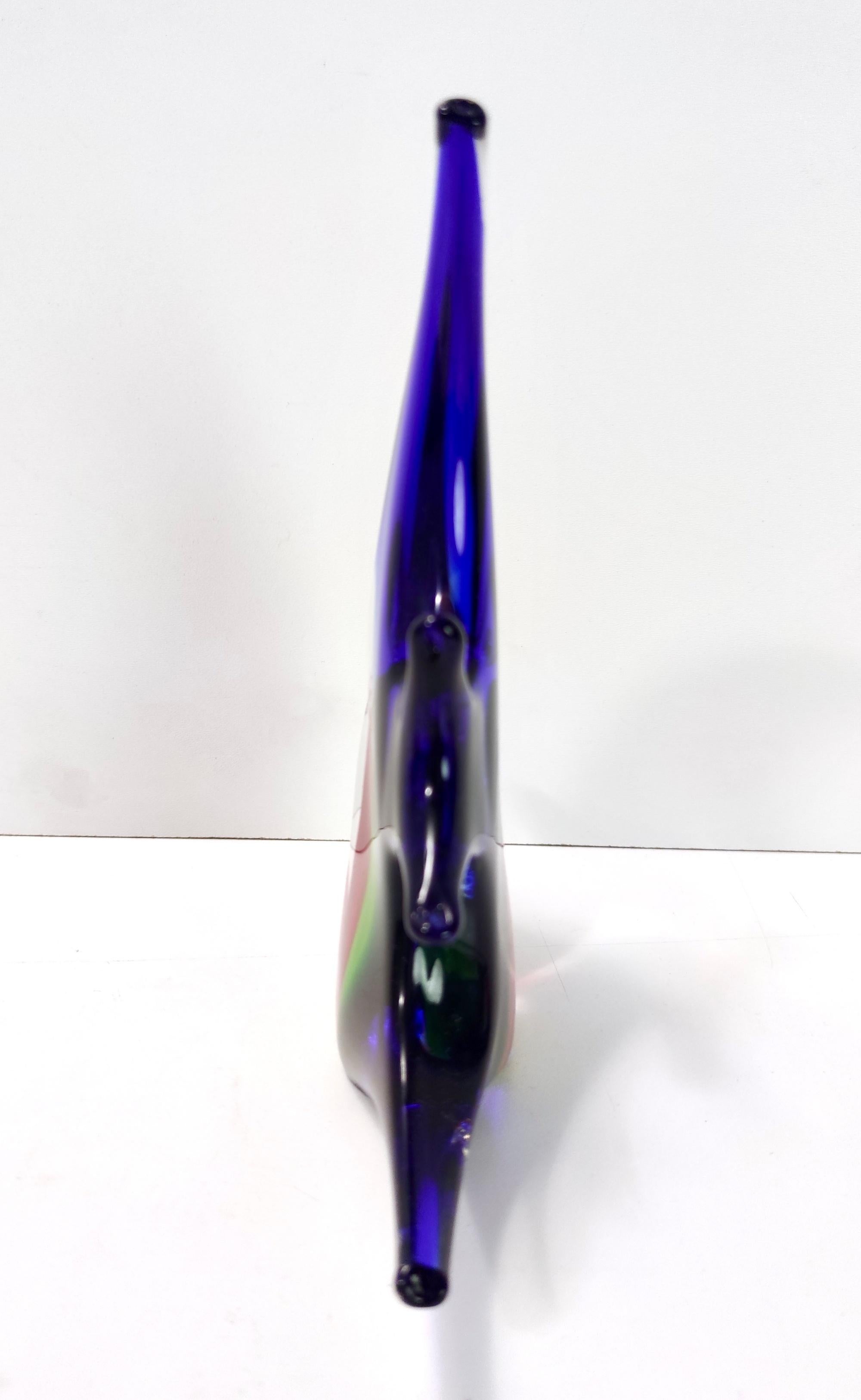 Late 20th Century Postmodern Colored Murano Glass Fish Decorative Figure by La Murrina, Italy For Sale