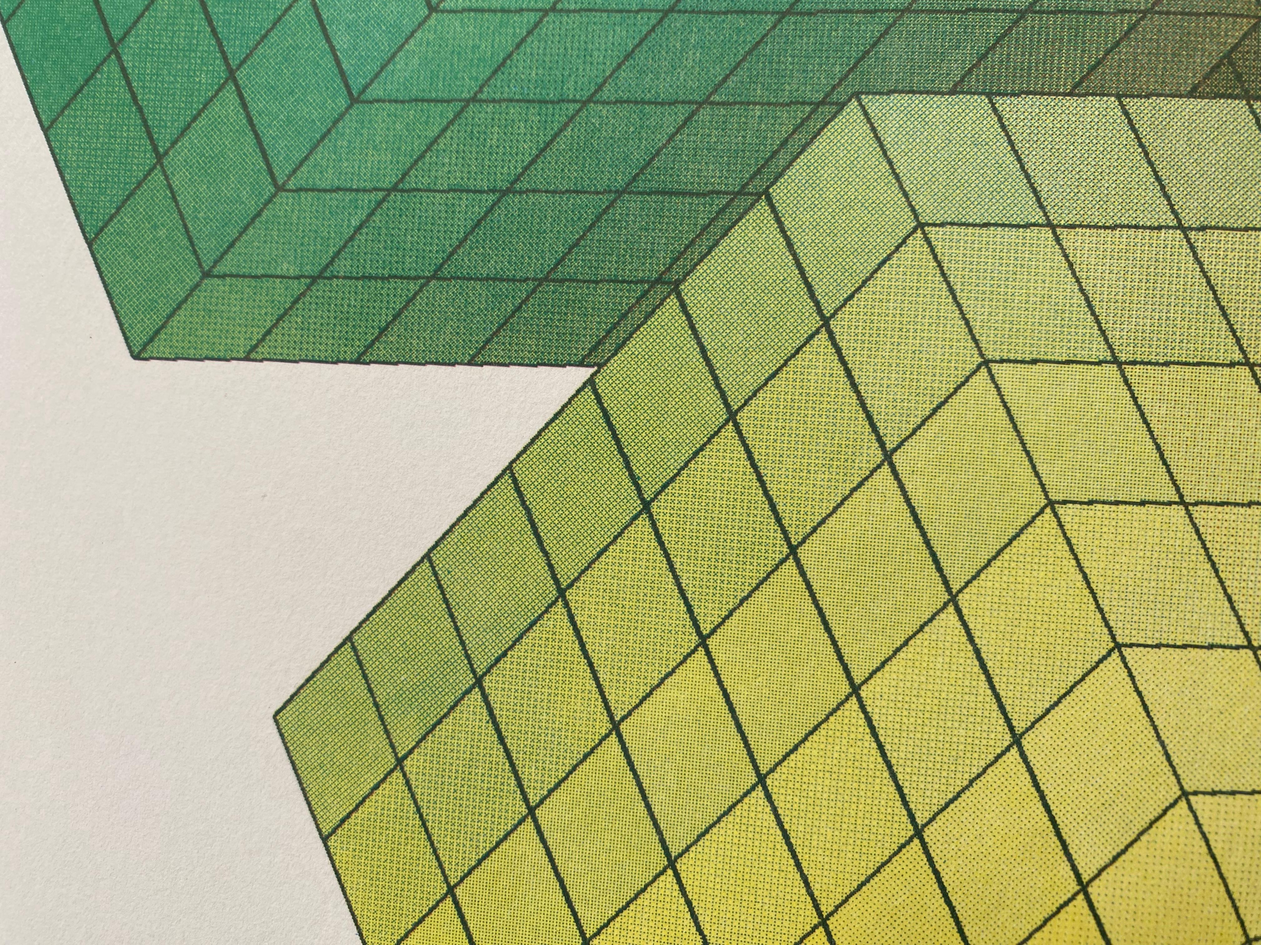 Postmoderne bunte Würfellithographie (1981) im Angebot 5
