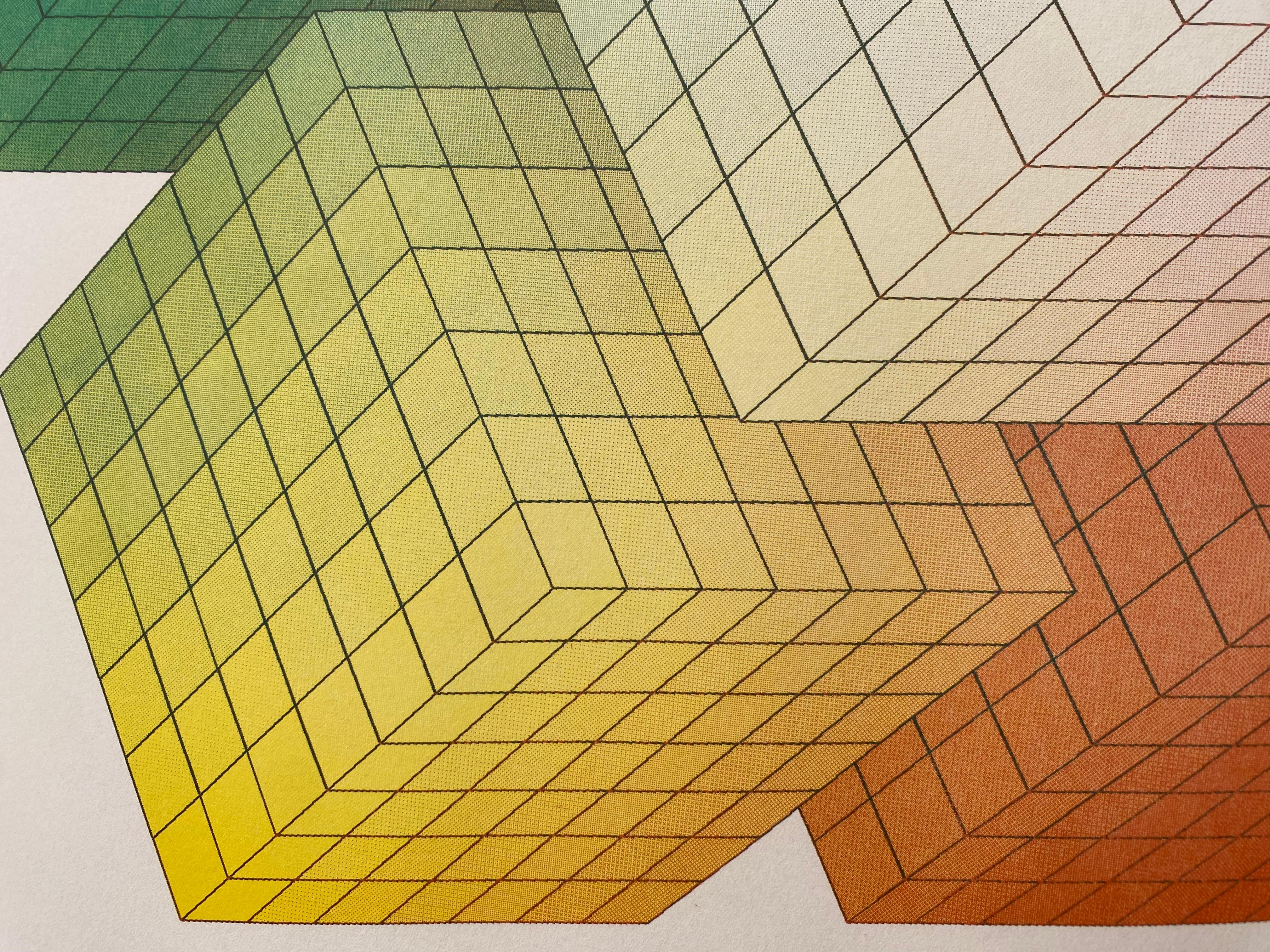 Postmoderne bunte Würfellithographie (1981) im Angebot 6