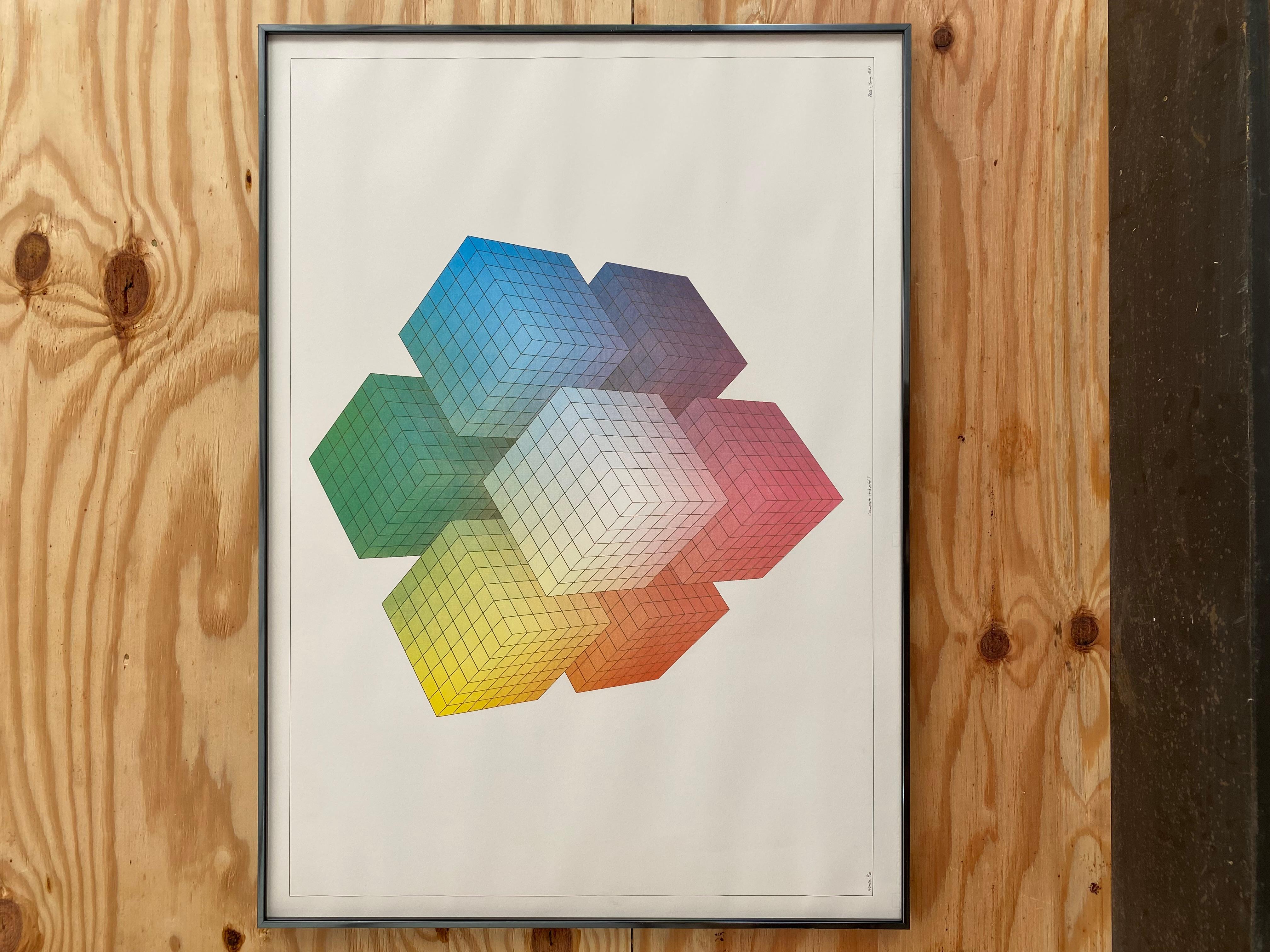 Postmoderne bunte Würfellithographie (1981) im Angebot 11