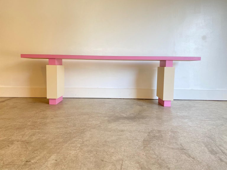 Postmodern Console Sofa Table Custom Made For Sale 8