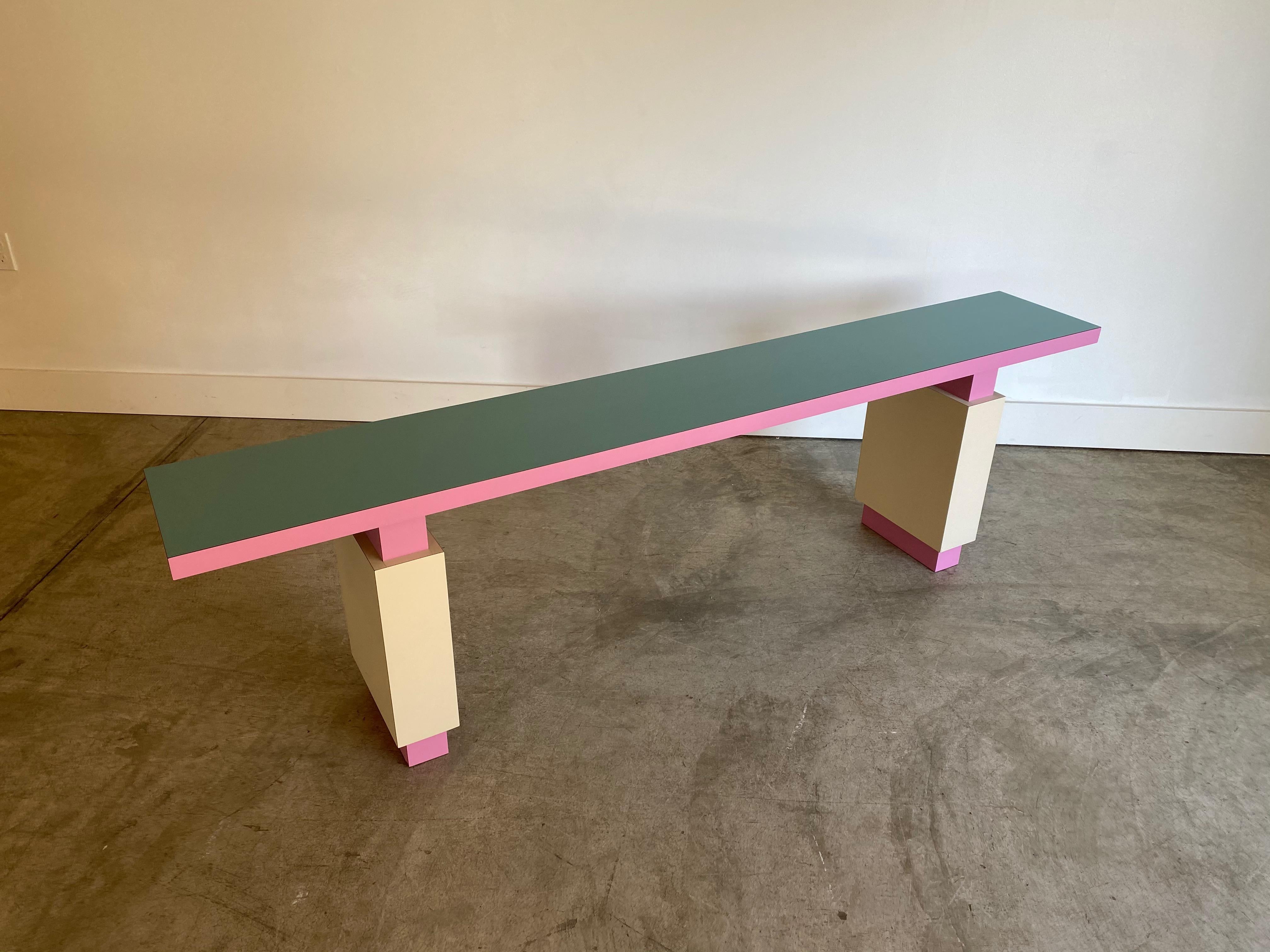 Postmodern Console Sofa Table Custom Made In Good Condition In St. Louis, MO