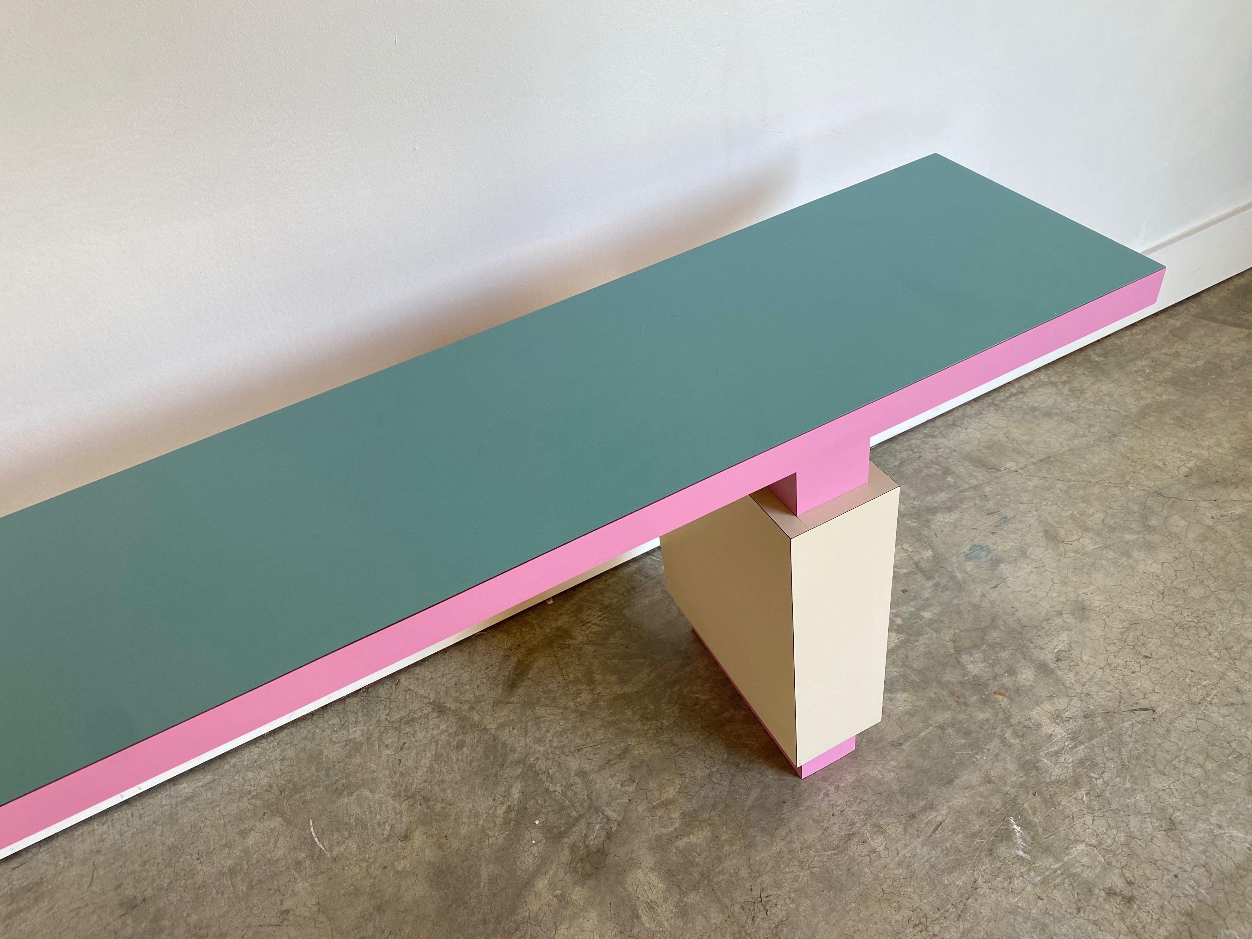 20th Century Postmodern Console Sofa Table Custom Made