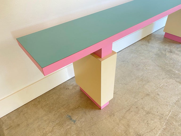 Postmodern Console Sofa Table Custom Made For Sale 3