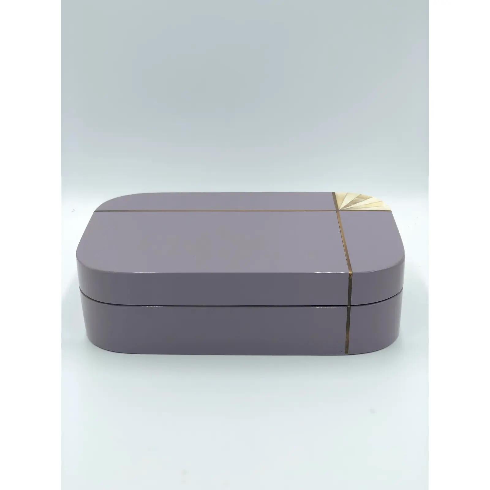 Brass Postmodern Contemporary Lacquer Dresser Box Made in Italy For Sale