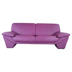 Postmodern Contemporary Plum Leather Sofa