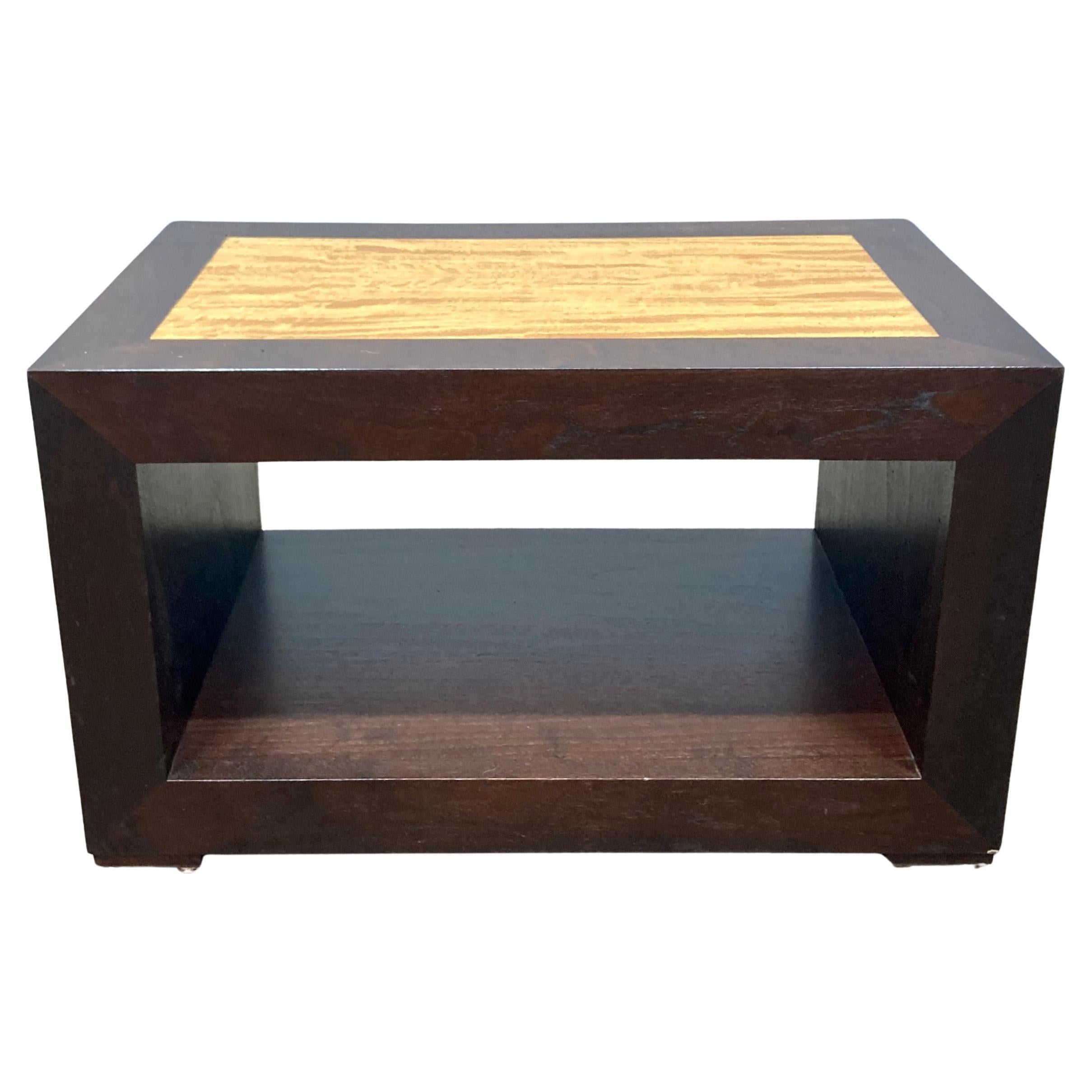 Postmodern Contrasting Wood Side Table im Angebot