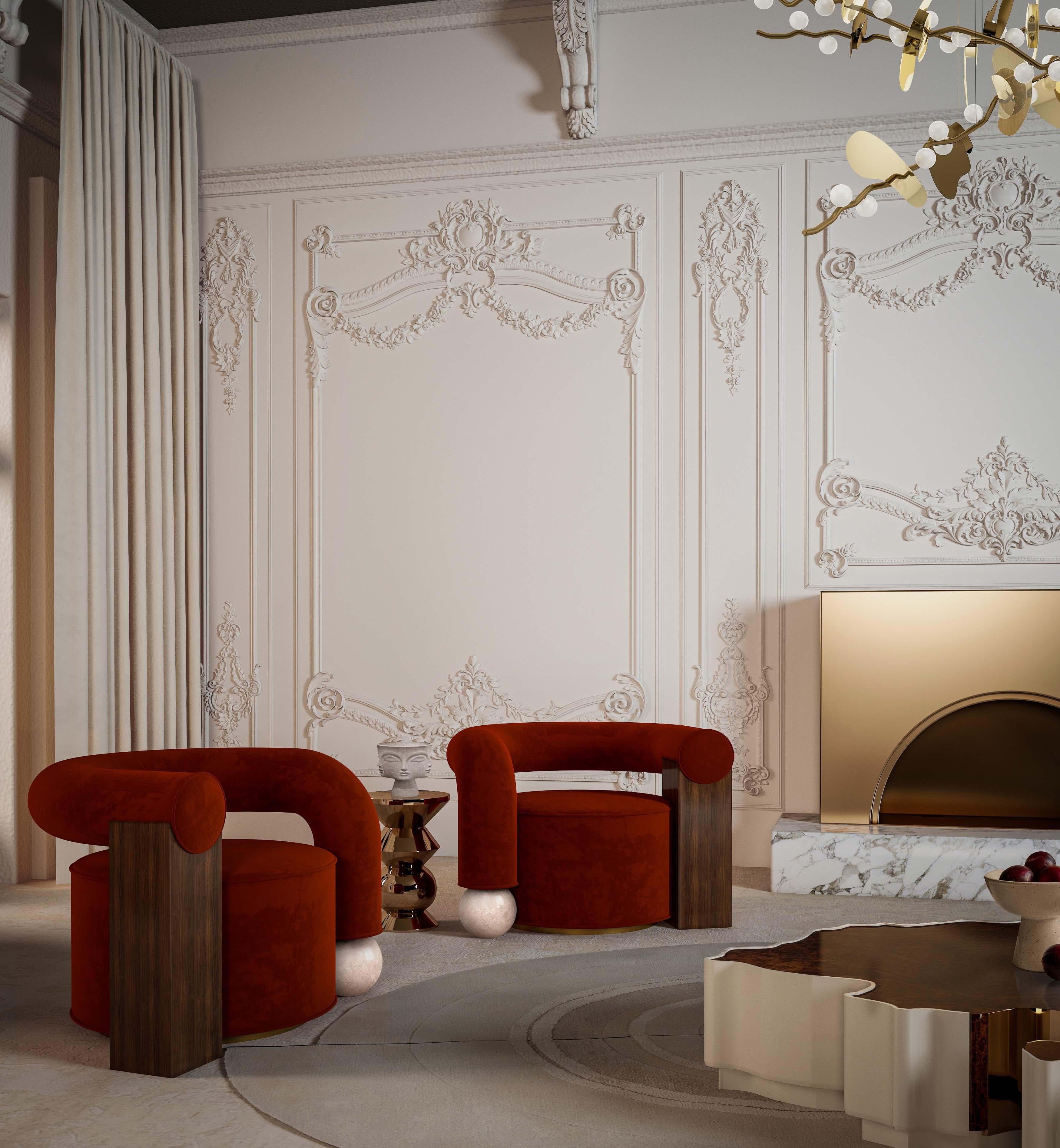Postmodern Velvet Galatea Armchair Handmade in Portugal by Malabar For Sale 7