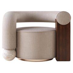 Sillón posmoderno Galatea de terciopelo hecho a mano en Portugal por Malabar