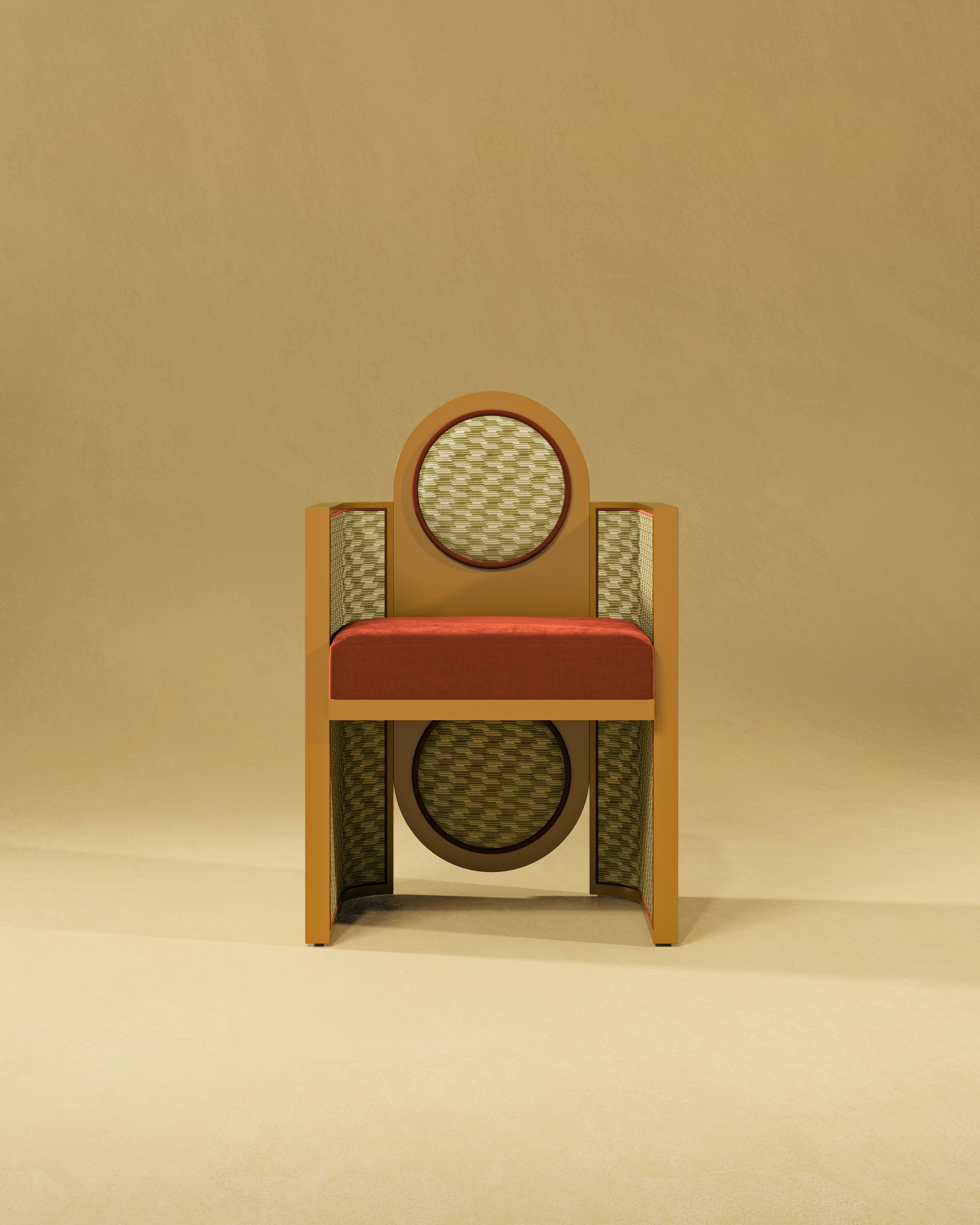 Postmodern Cotton Velvet Suh Muh Dining Chair Handmade in Portugal by Malabar For Sale 6
