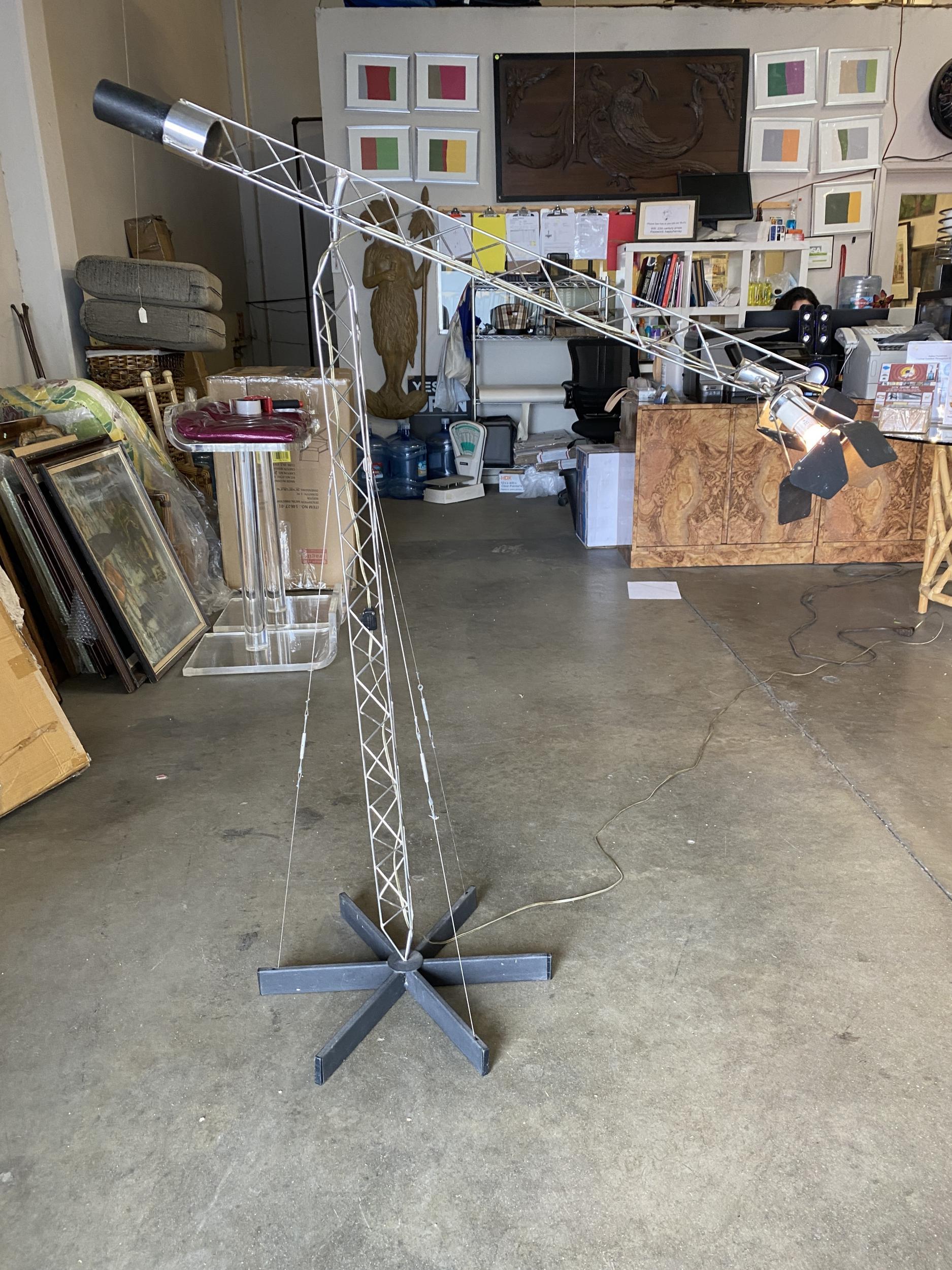 American Postmodern Crane Floor Lamp by Curtis Jere