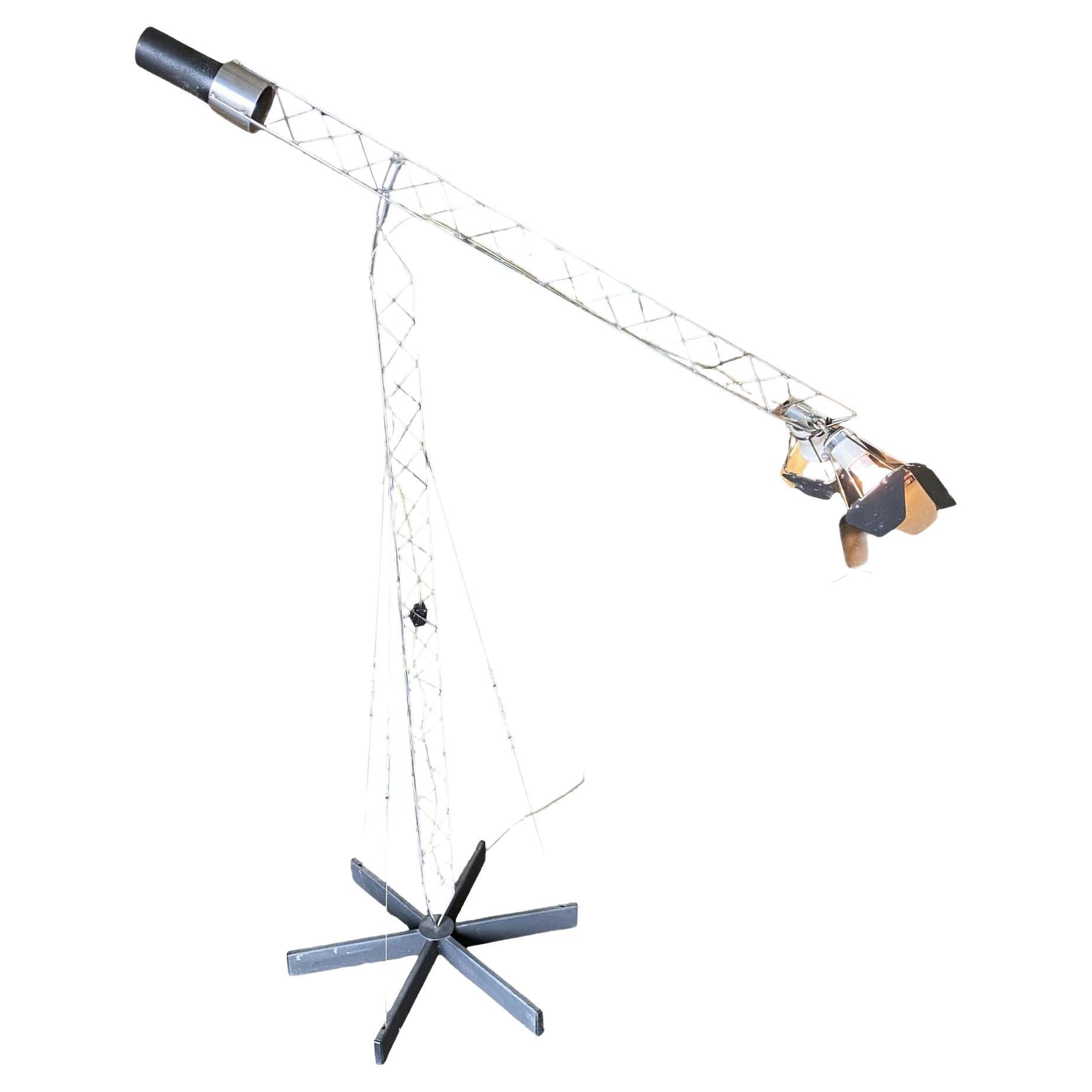 Postmodern Crane Floor Lamp by Curtis Jere For Sale