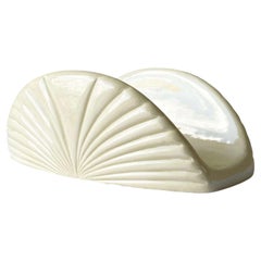 Postmodern Cream Ceramic Napkin Holder