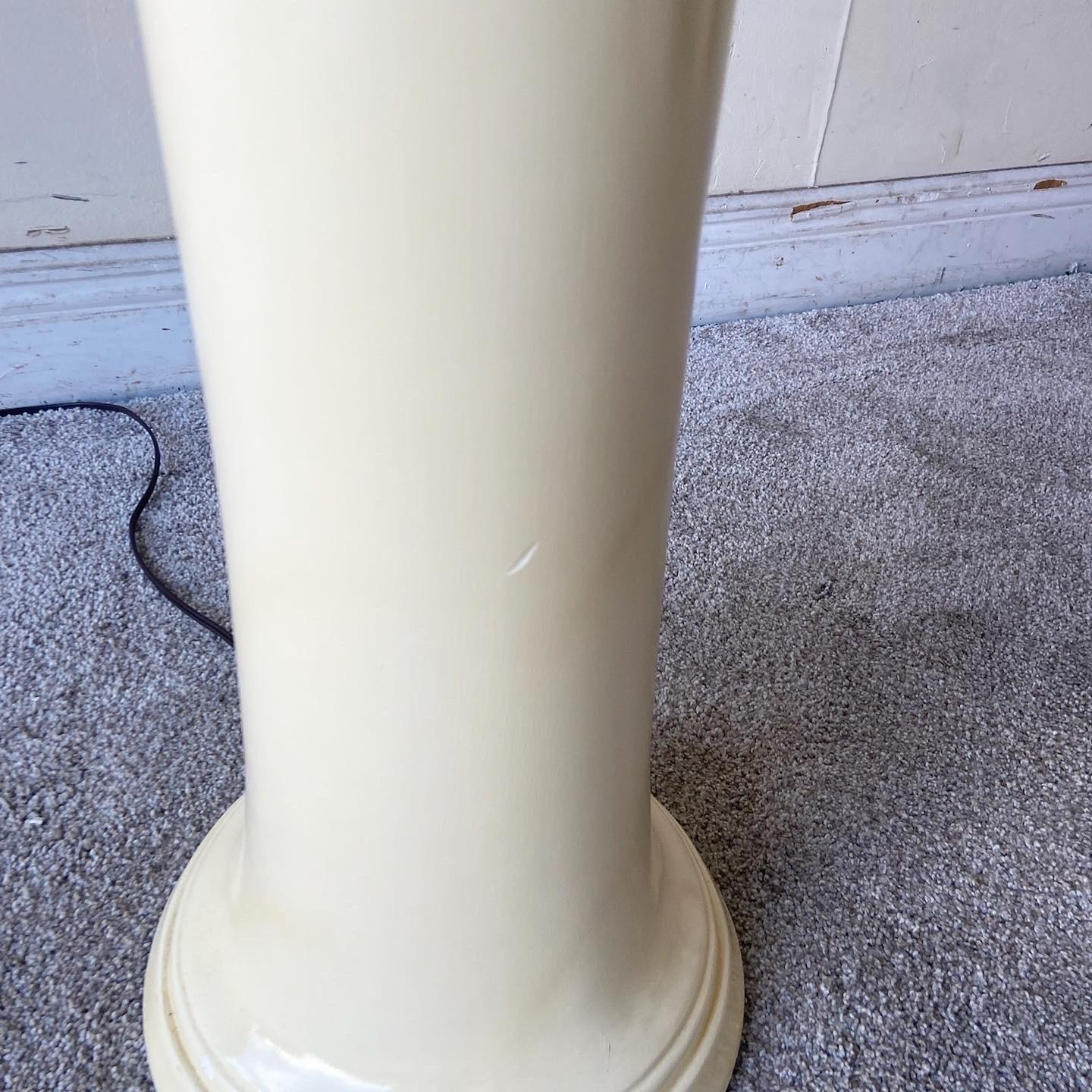 American Postmodern Cream Lacquer Ceramic Floor Lamp For Sale